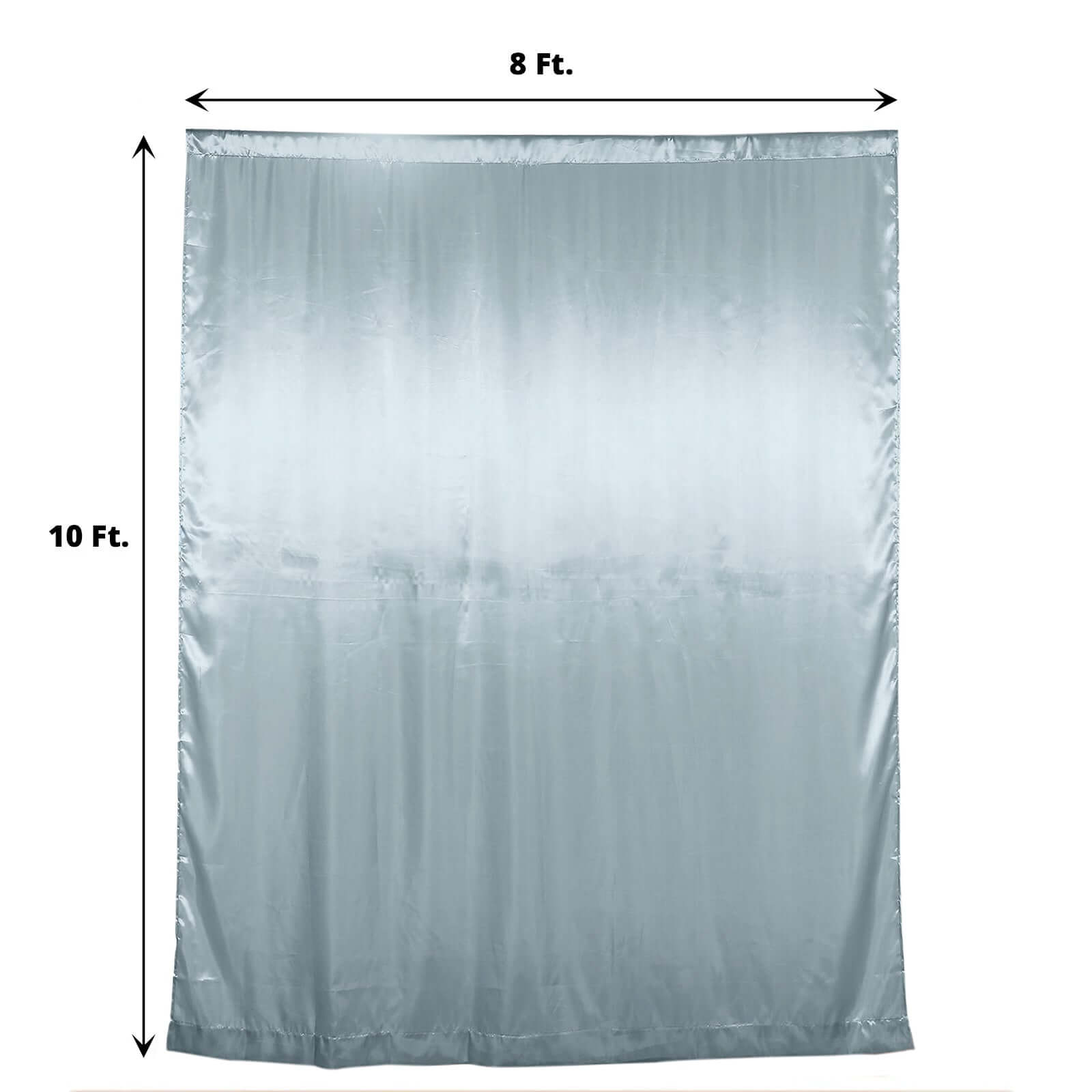 8ftx10ft Dusty Blue Satin Event Curtain Drapes, Backdrop Event Panel