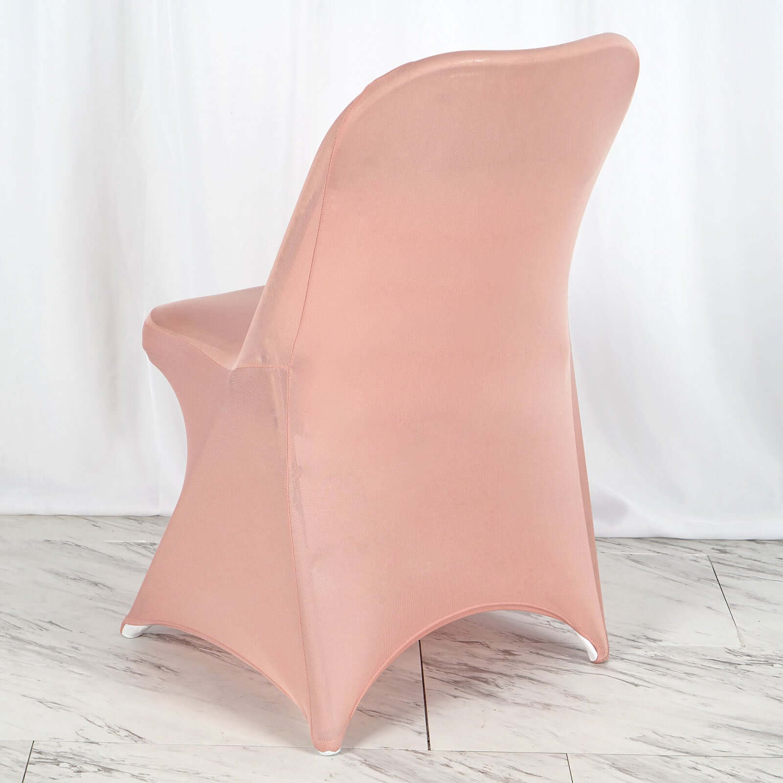 Stretch Spandex Chair Cover Dusty Rose for Folding Chairs - Reusable & Wrinkle-Resistant 160GSM Fitted Slipcover