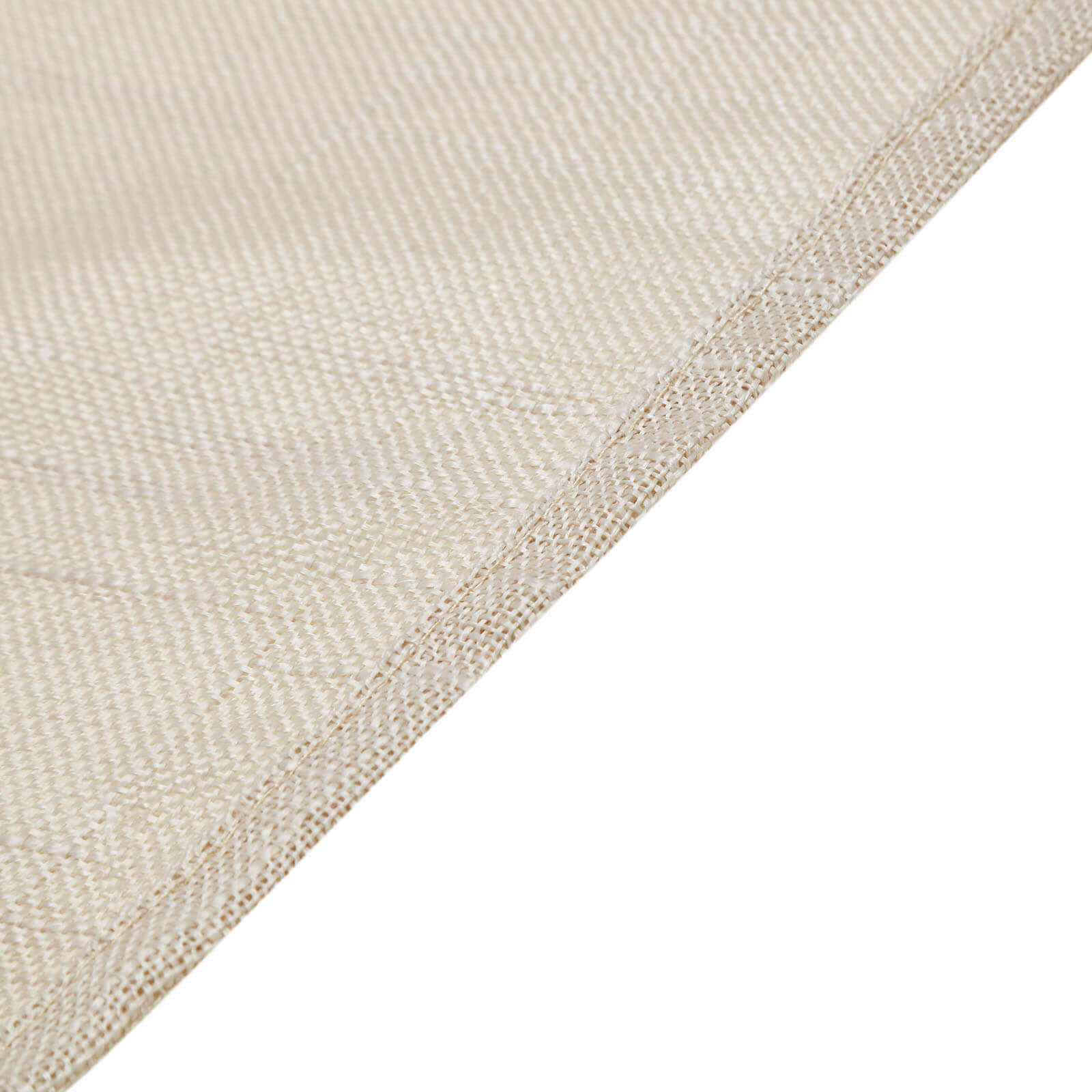 Faux Linen 108 Round Tablecloth Beige - Slubby Textured & Wrinkle Resistant Table Cover