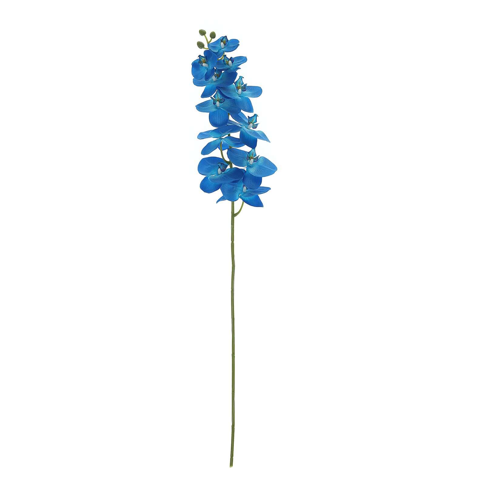 2 Stems 40 Tall Royal Blue Artificial Silk Orchid Flower Bouquets