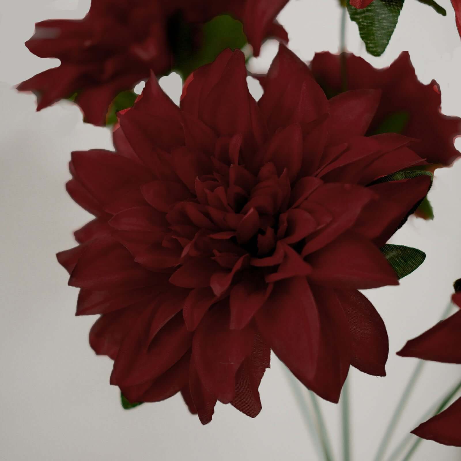 2 Bouquets 20 Burgundy Artificial Silk Dahlia Flower Spray Bushes