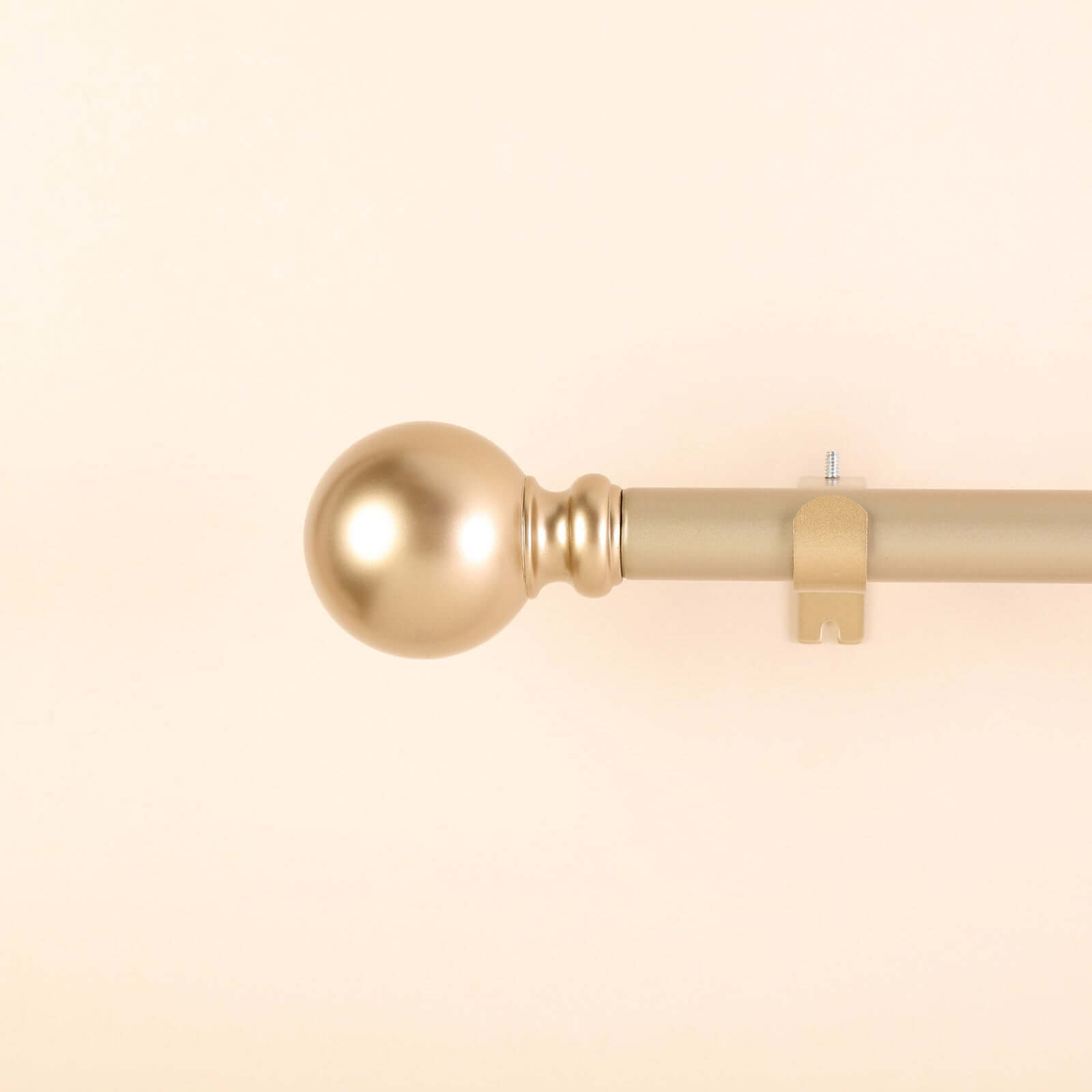 42-126 Adjustable Curtain Rod Set, Gold, Round Finials