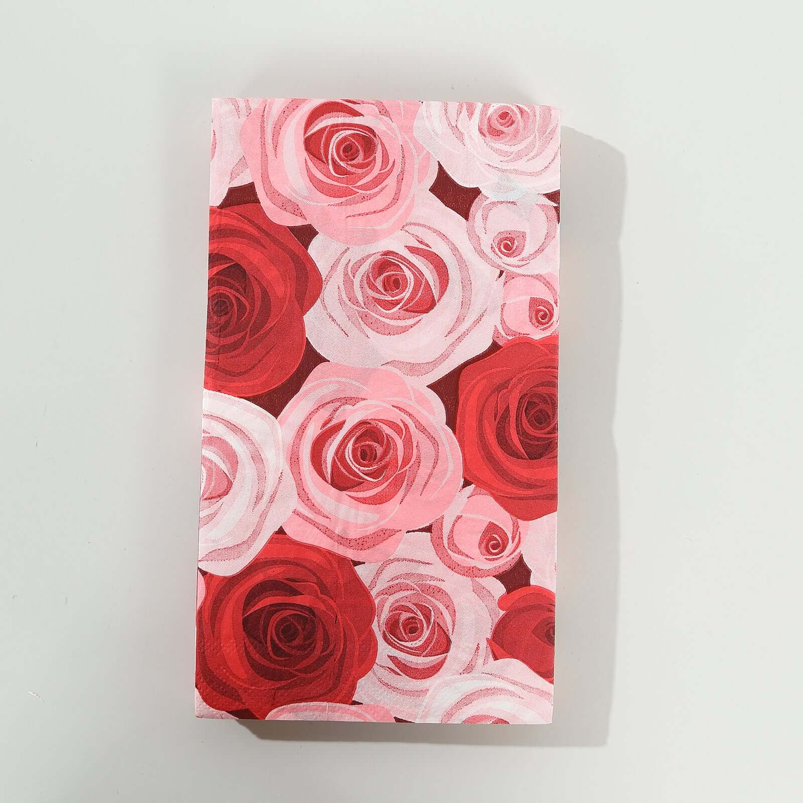 20-Pack Paper Dinner Napkins with Rose Floral Print Red/Pink 2 Ply - Stylish Boho Napkins for Events