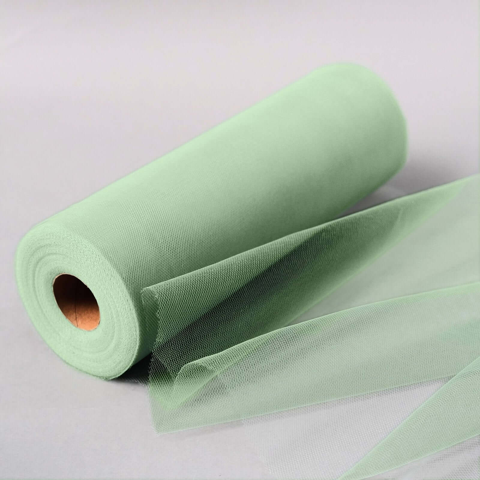 12x100 Yards Sage Green Tulle Fabric Bolt, Sheer Fabric Spool Roll For Crafts