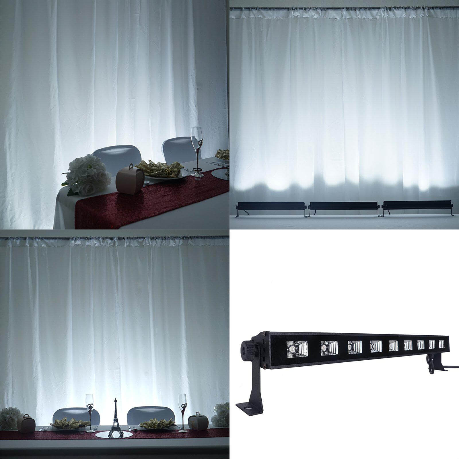 27W 9 LED White UV Stage Floor Wall Light Bar, Outdoor Indoor Uplight