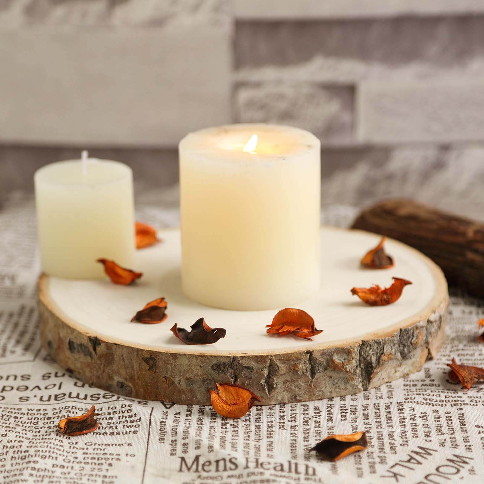Rustic Poplar Wood Slices Round - Versatile Centerpieces for Tablescapes 9 Dia