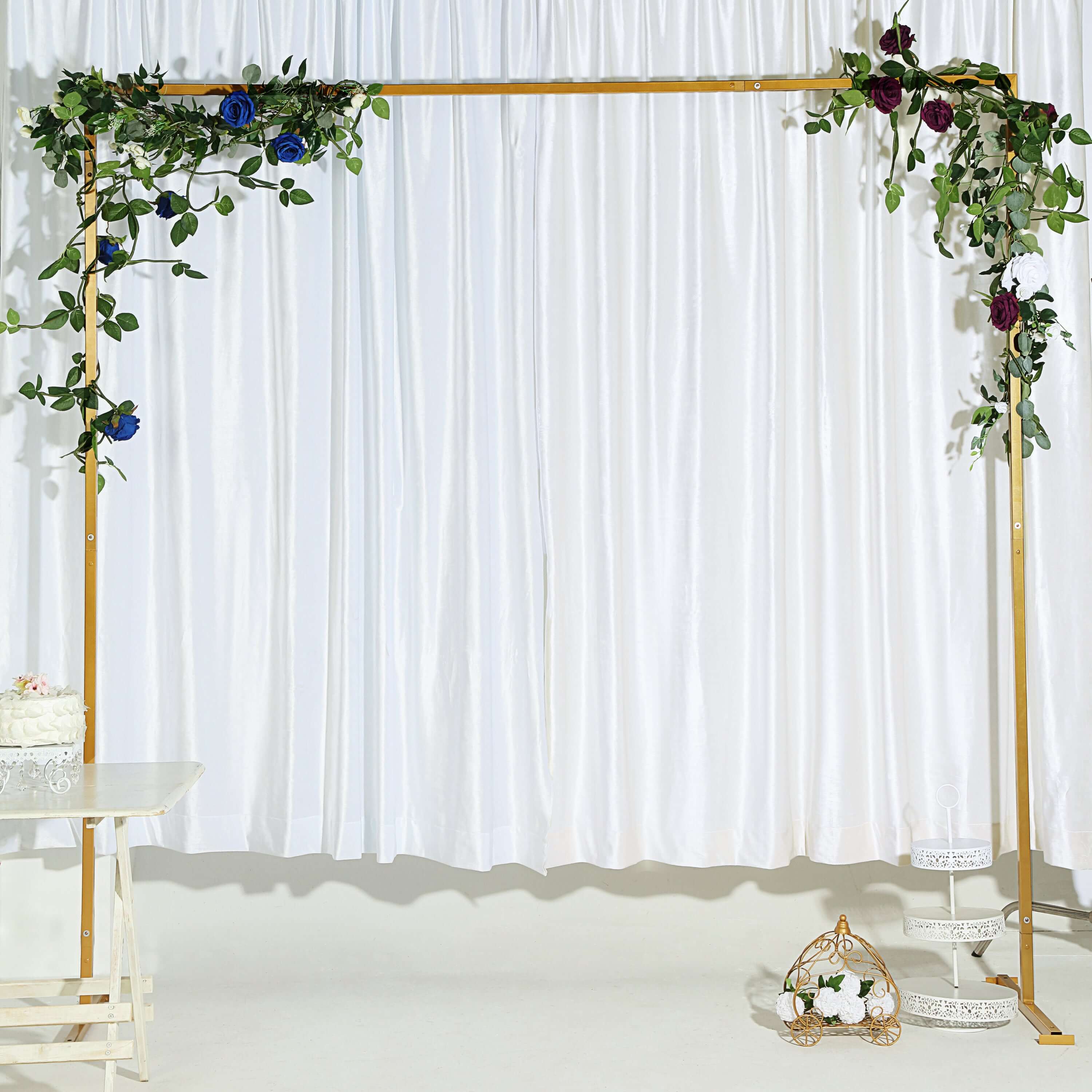 8ft Heavy Duty Metal Square Wedding Arch Photography Backdrop Stand