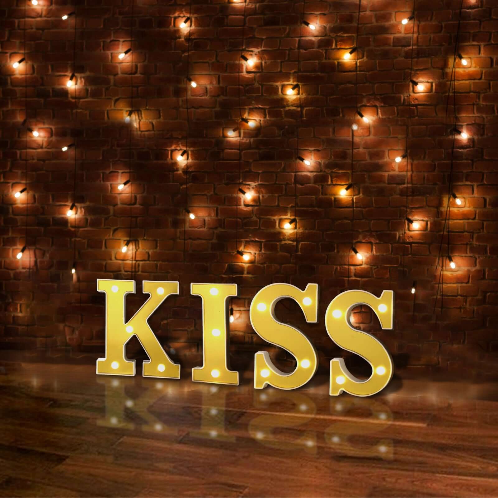 3D Marquee Letter K Warm White 5 LED Lights Gold - Chic Light-Up Decor for Events 6