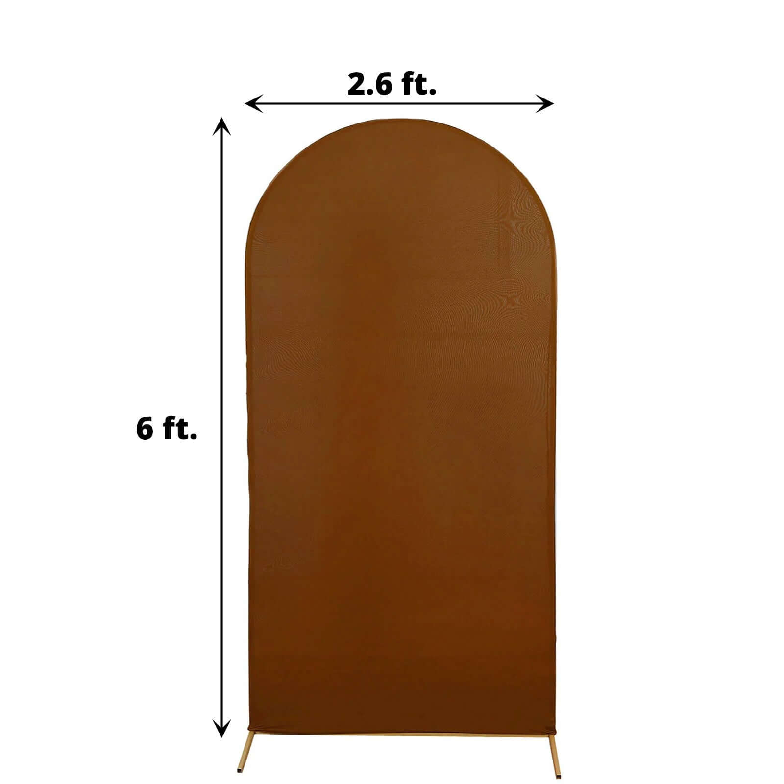 6ft Cinnamon Brown Spandex Fitted Chiara Backdrop Stand Cover For Round Top Wedding Arch