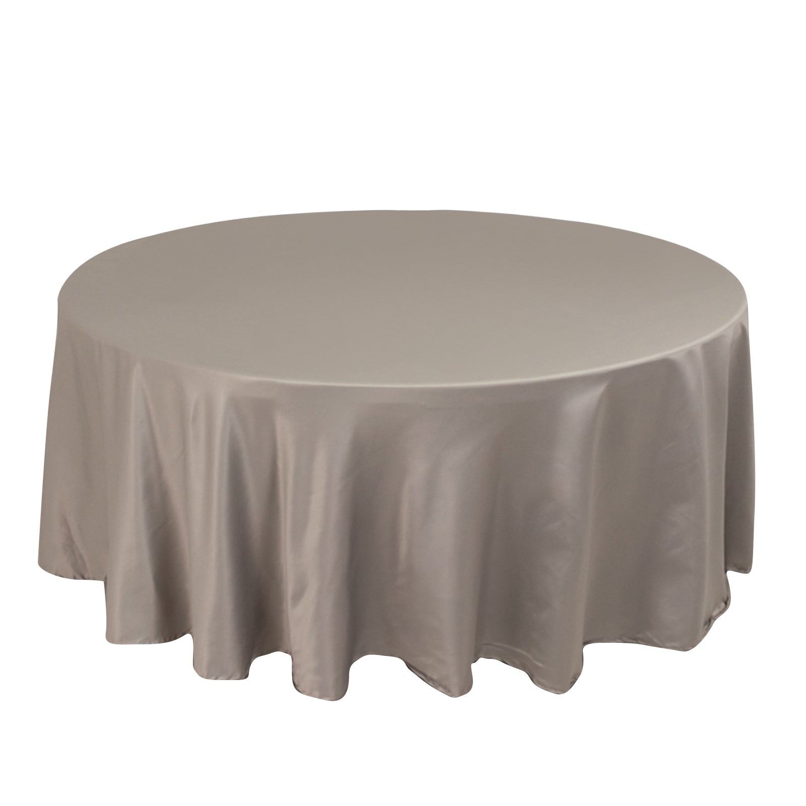 Lamour Satin 108 Round Tablecloth Silver - Durable & Silk-Like Table Cover