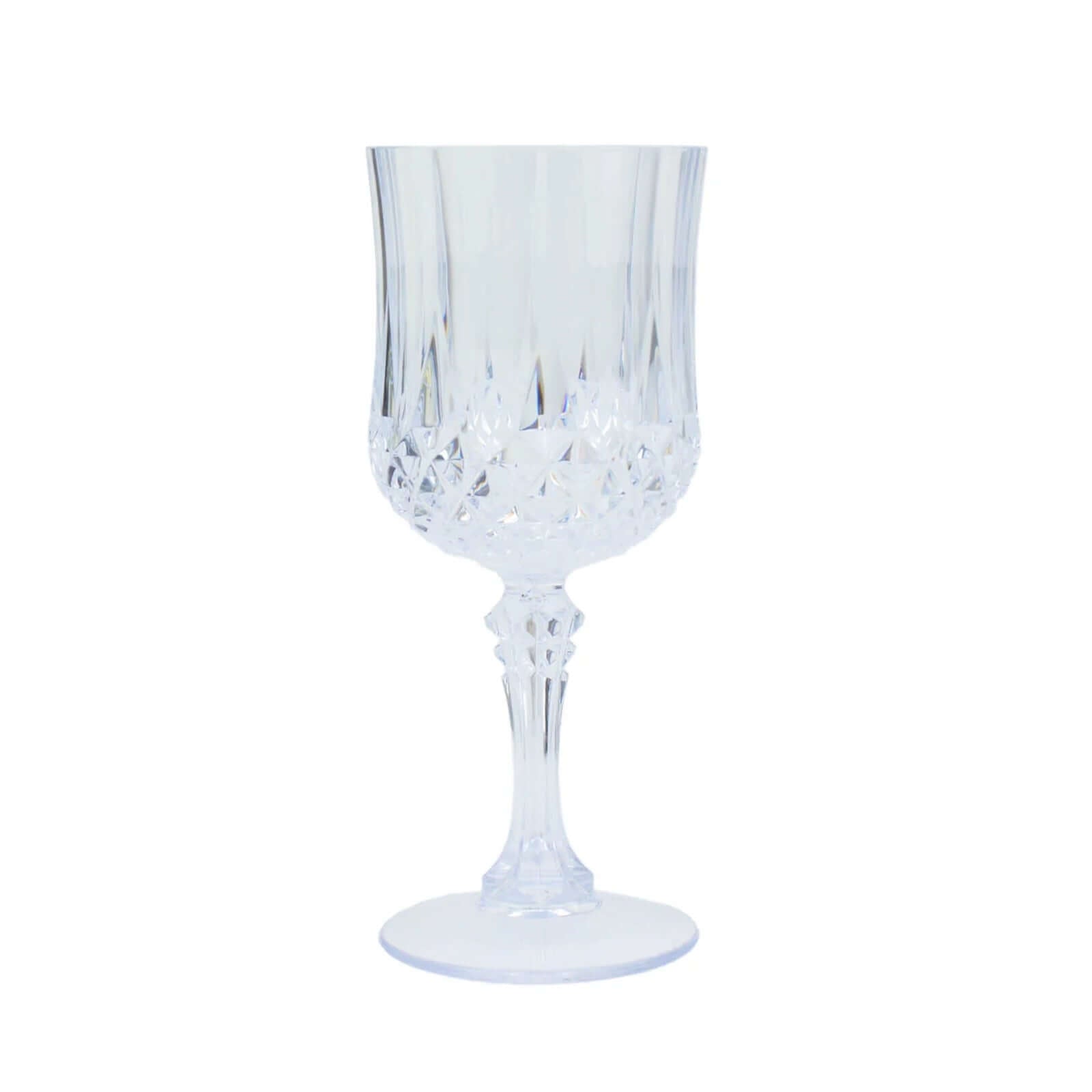 6-Pack Plastic Cocktail Goblets Clear Crystal Cut - Shatterproof Drinkware 8oz