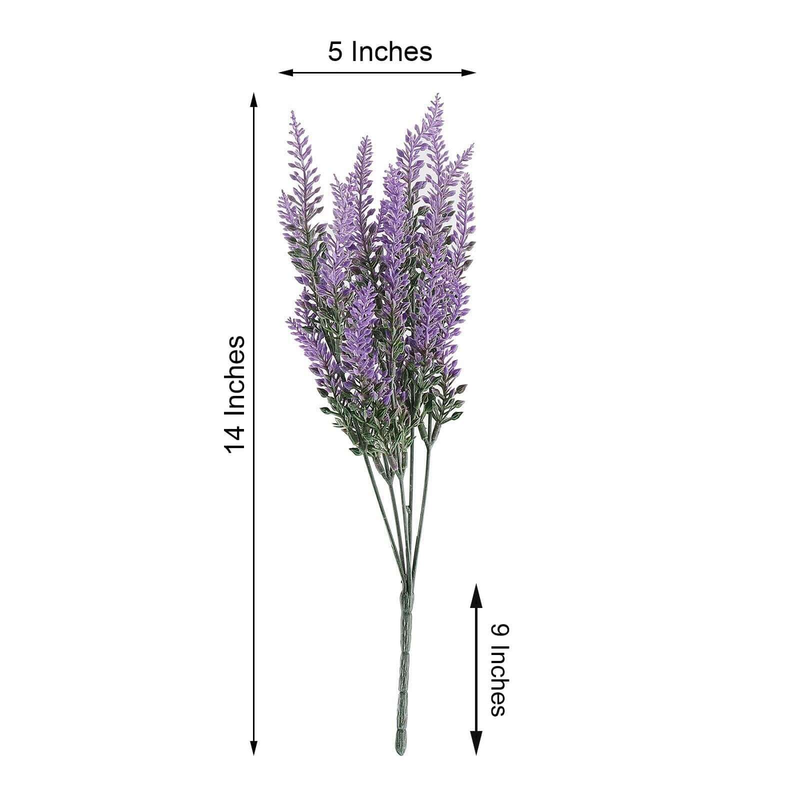 4 Bushes 14 Artificial Lavender Lilac Flower Plant Stems Greenery Bouquet