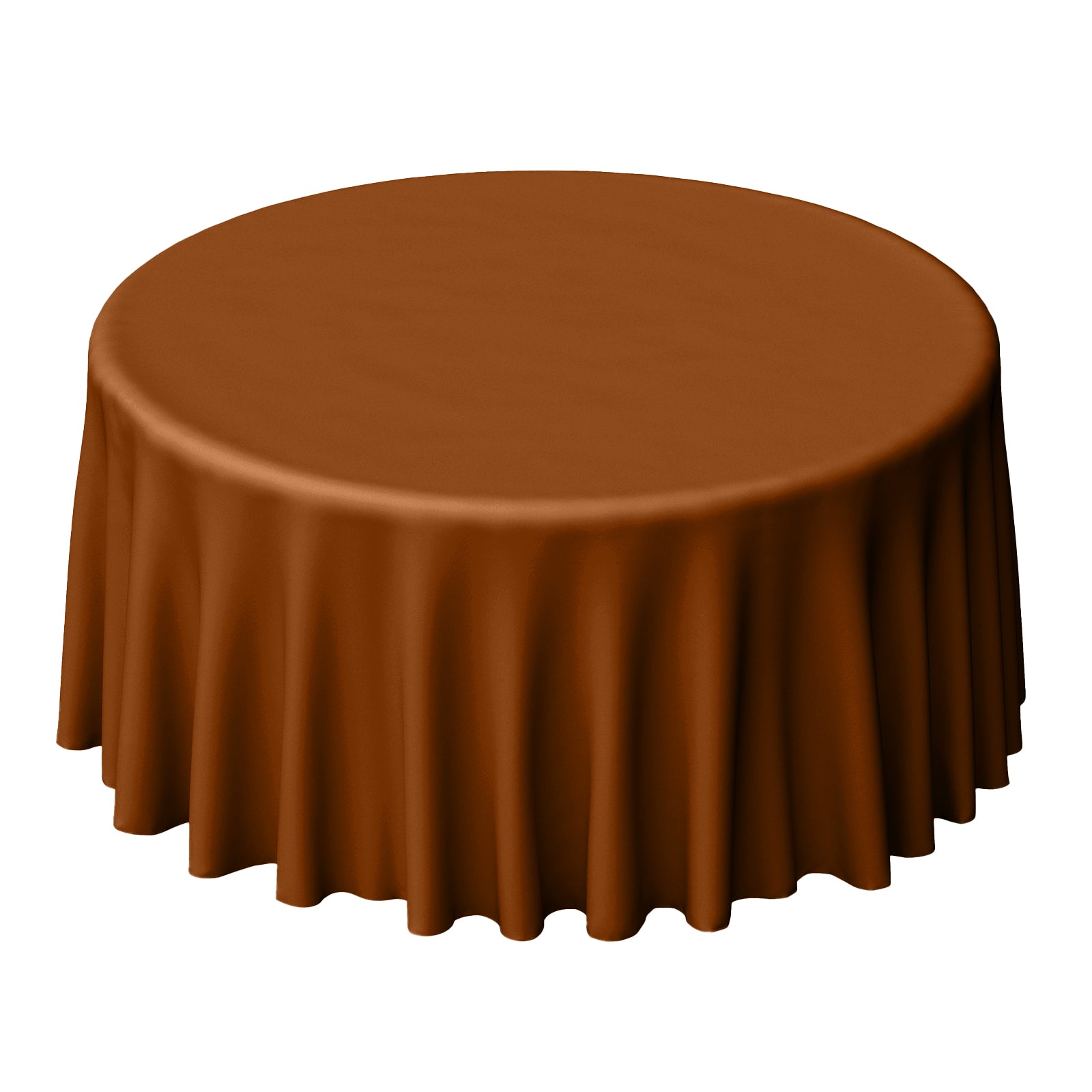 Polyester 120 Round Tablecloth Cinnamon Brown - Seamless Wrinkle-Resistant Table Cover