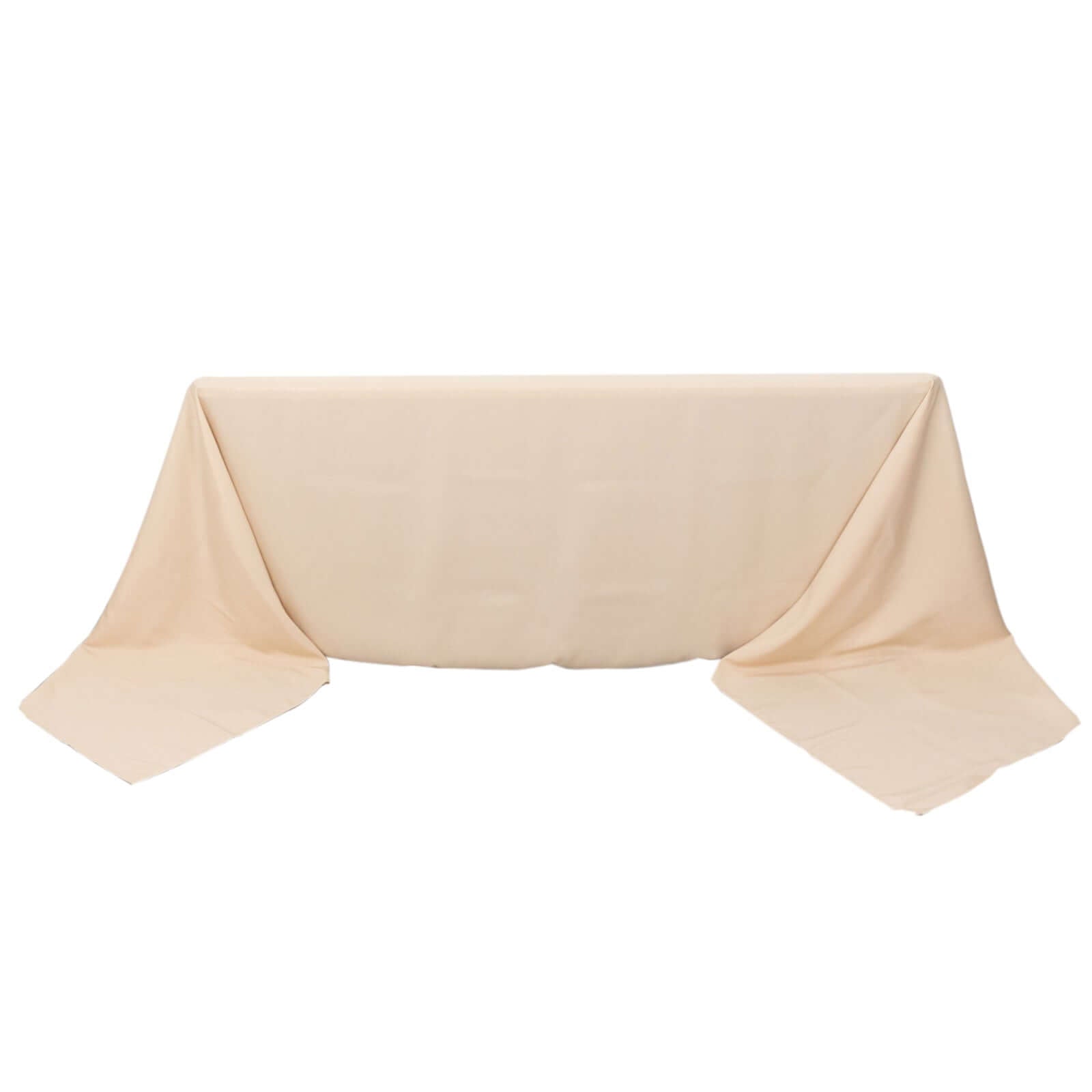 Premium Polyester 90x156 Rectangle Tablecloth Beige - Seamless 220GSM Stain-Resistant Table Cover