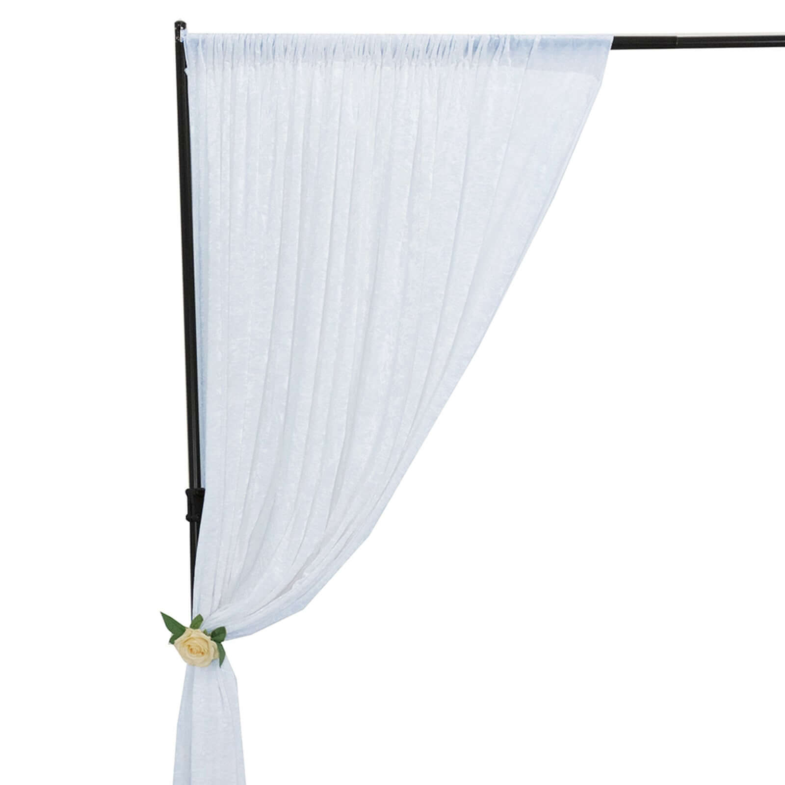 8ftx8ft White Premium Smooth Velvet Event Curtain Drapes, Privacy Backdrop Event Panel with Rod Pocket