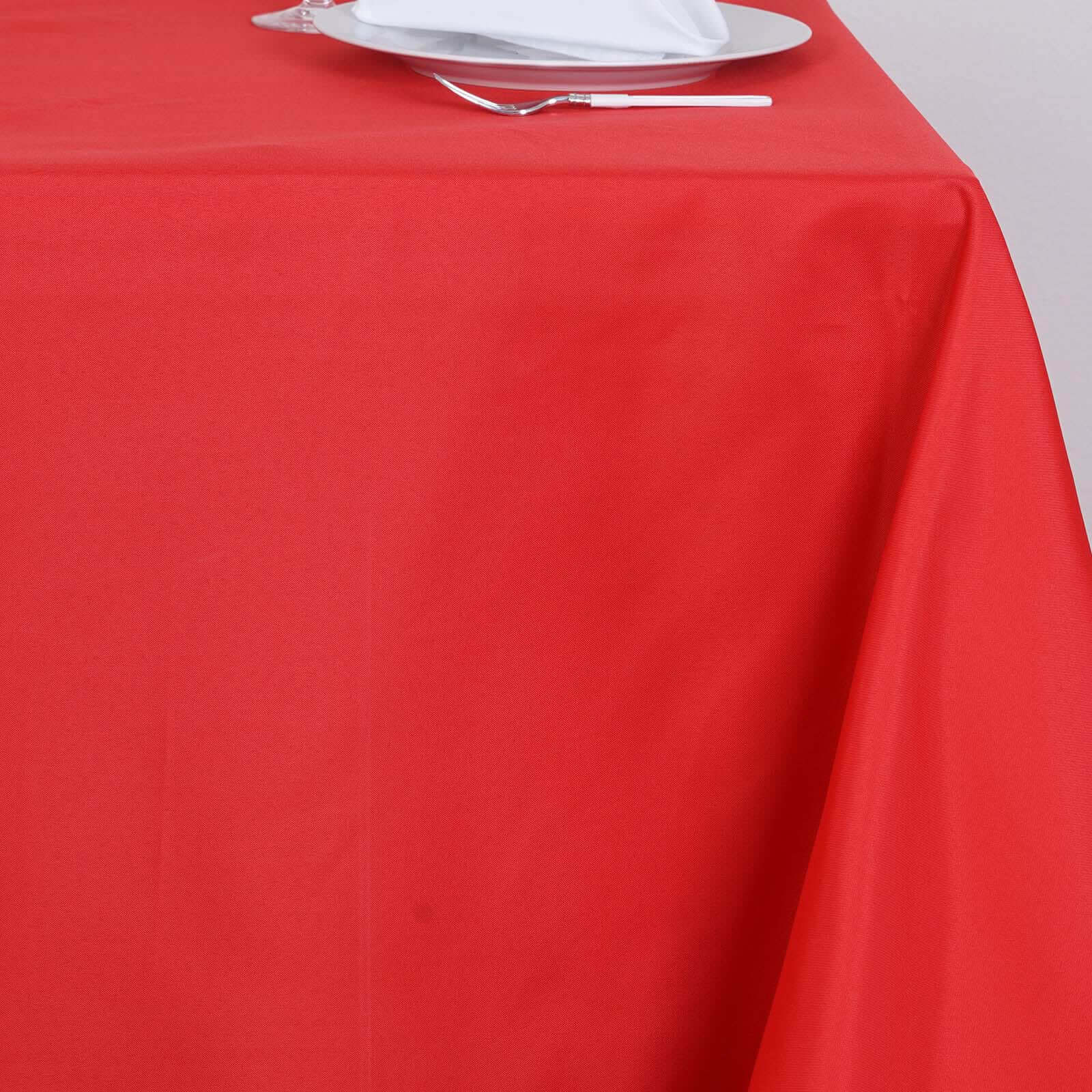 Polyester 70x70 Table Overlay Square Tablecloth Red - Wrinkle-Resistant & Durable Table Cover