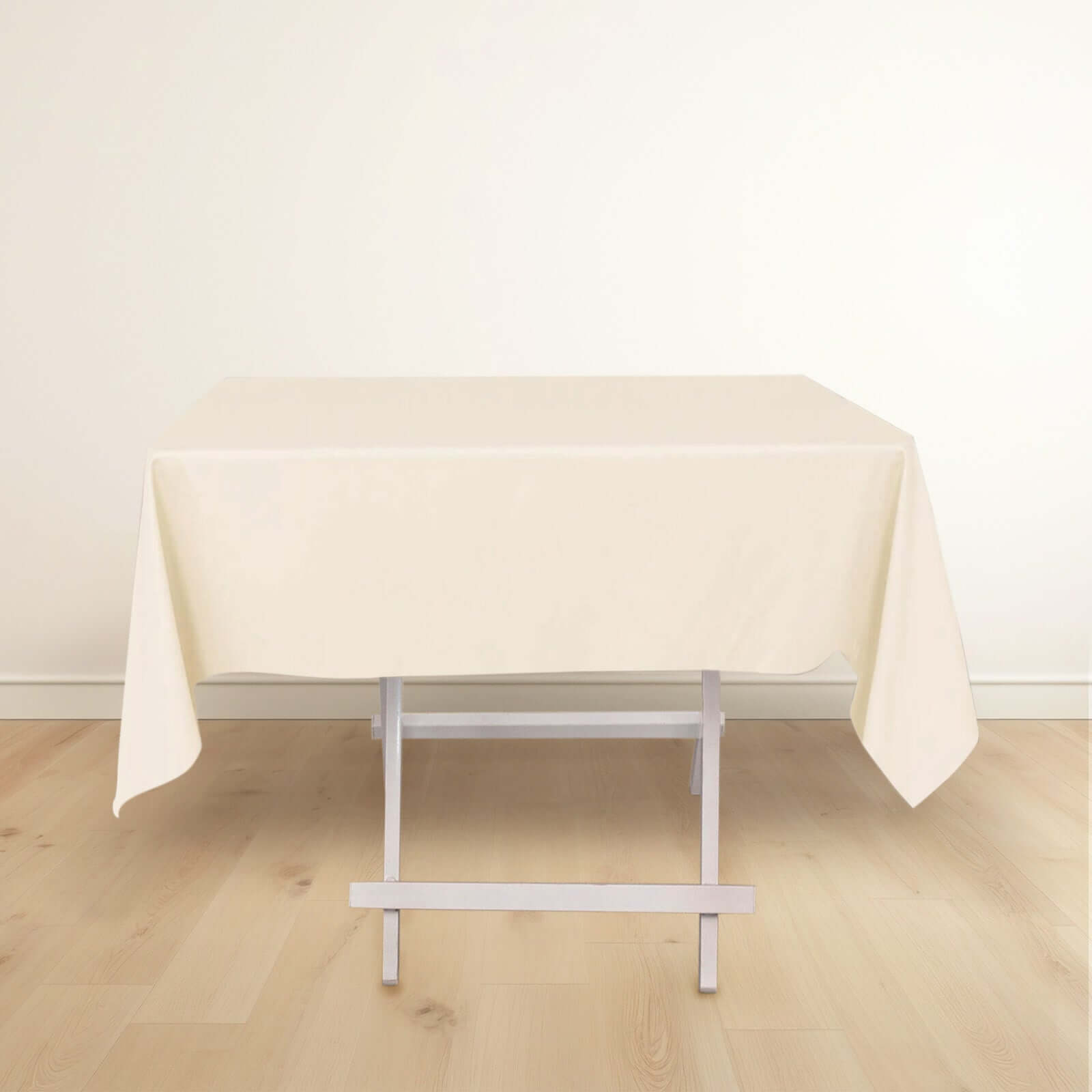 Premium Scuba Square 54x54 Tablecloth Beige - Wrinkle Free & Stain Resistant Table Cover