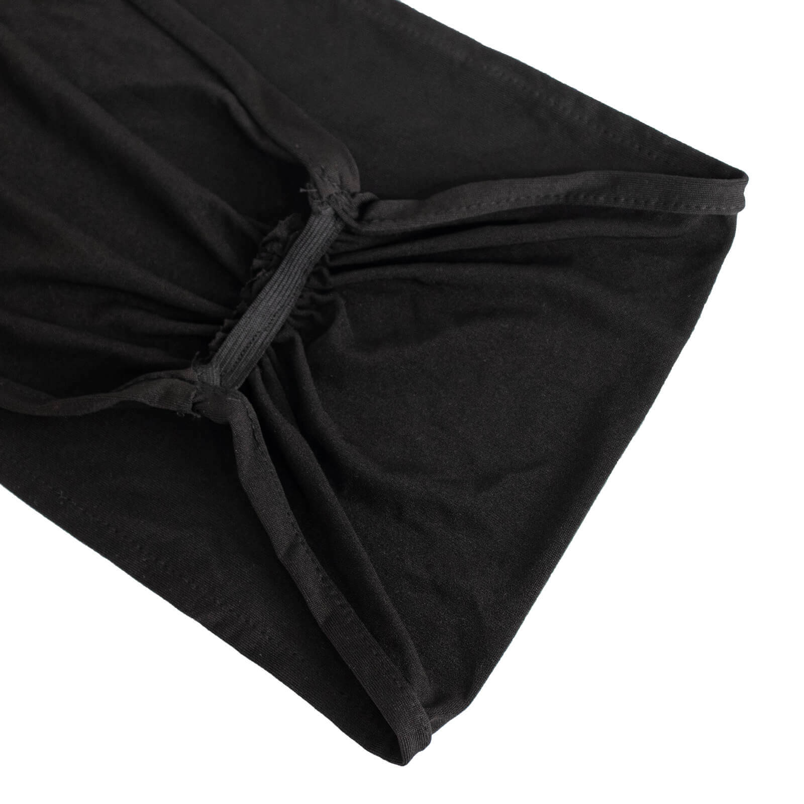 5 Pack Spandex Chair Sashes Black Ruffled Style - Wide Easy to Use Stretch Chair Bands 8x13