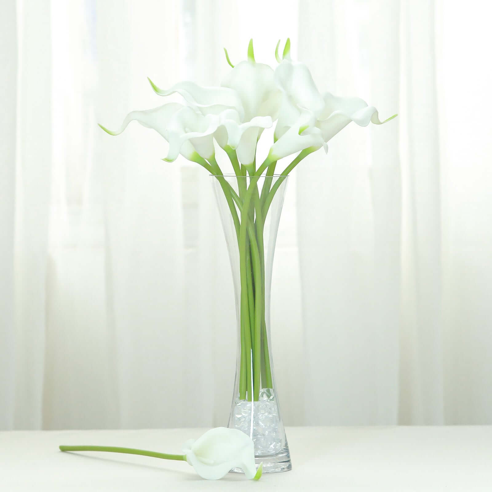 20 Stems 14 White Artificial Poly Foam Calla Lily Flowers