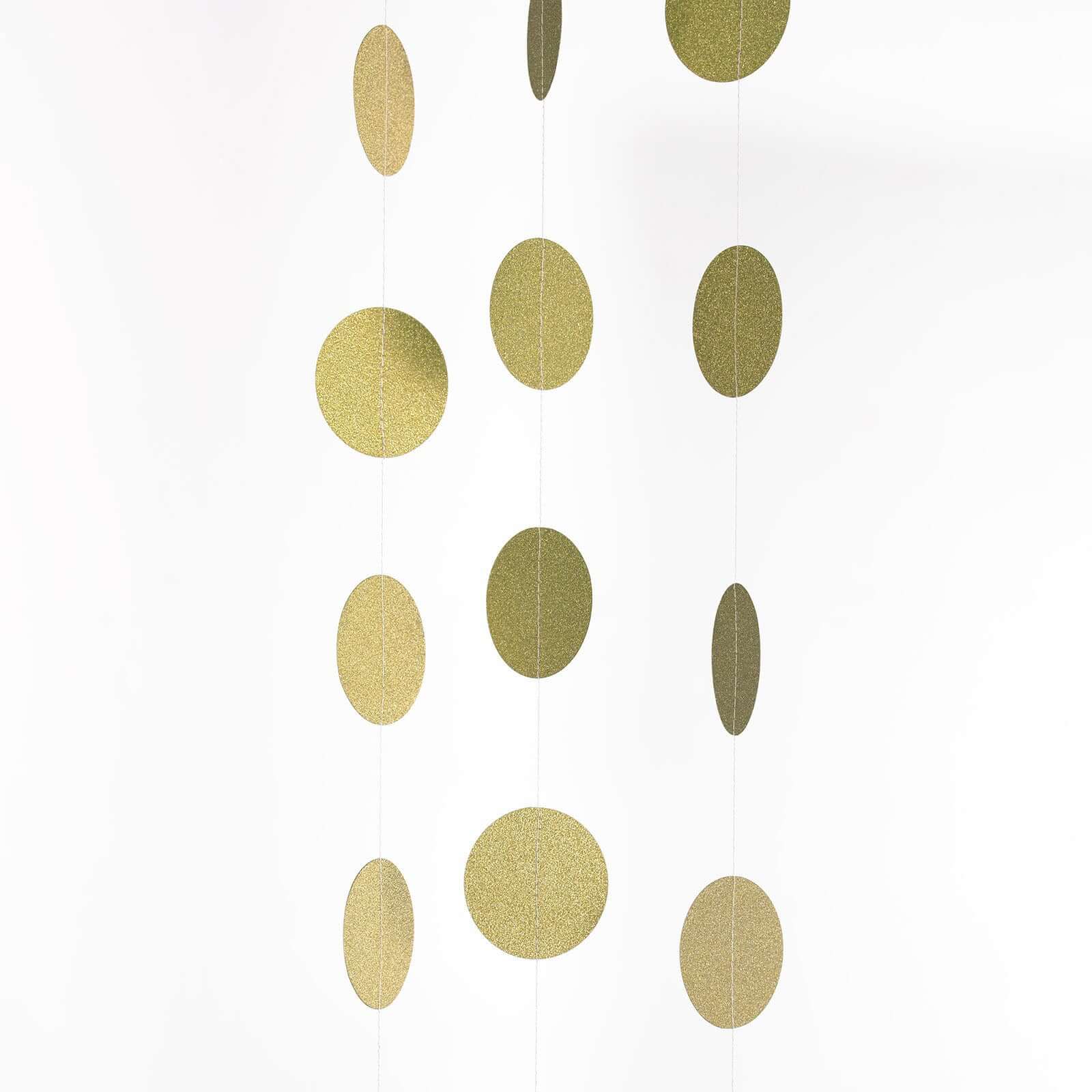 3 Pack 7.5ft Gold Circle Dot Party Paper Garland Banner, Hanging Backdrop Streamer