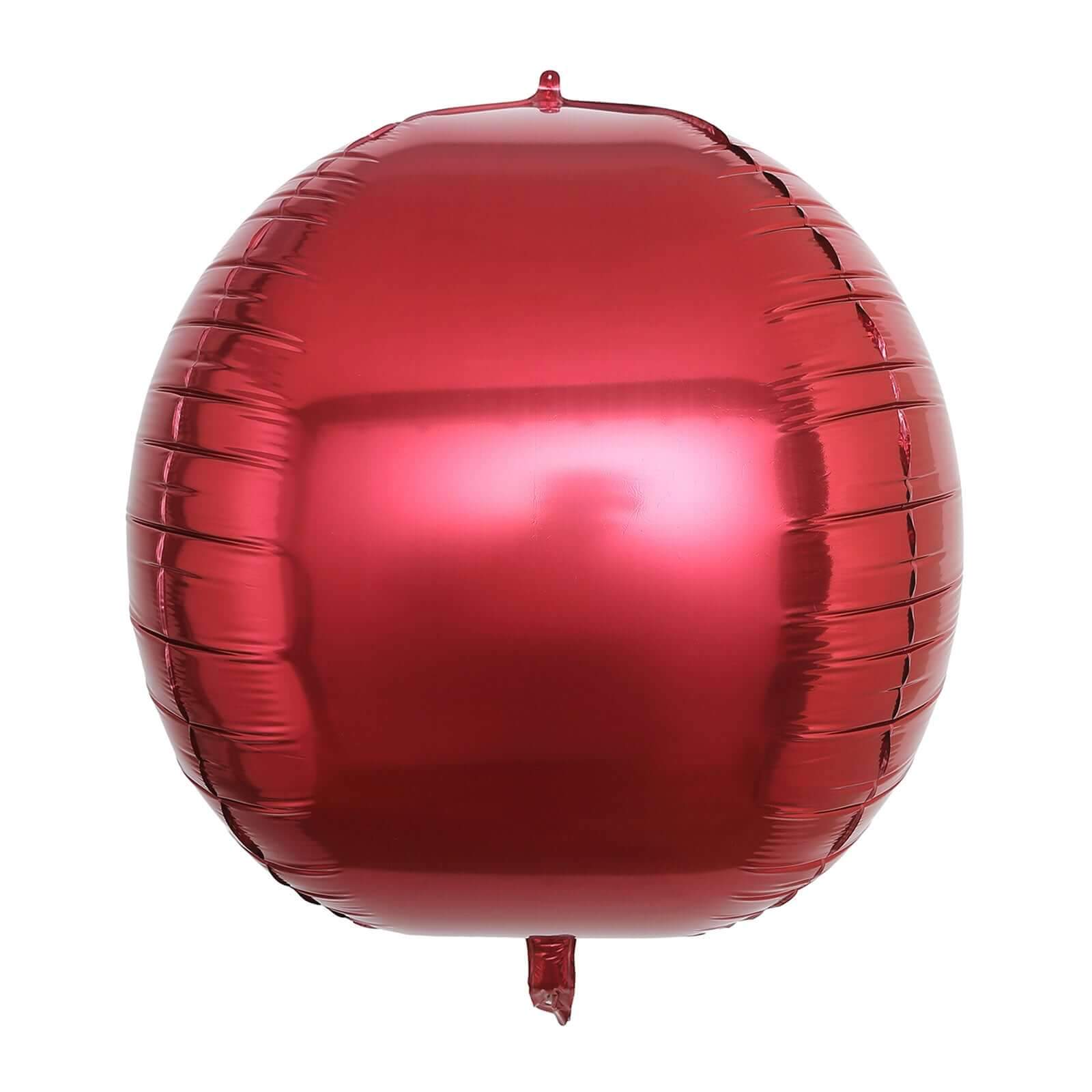 2 Pack 18 4D Burgundy Sphere Mylar Foil Helium or Air Balloons