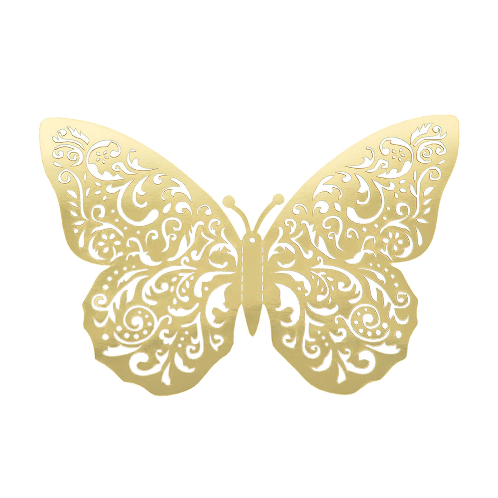 10 Pack Metallic Gold Foil Large 3D Butterfly Wall Stickers, 8x12 Butterfly Paper Charger Placemat