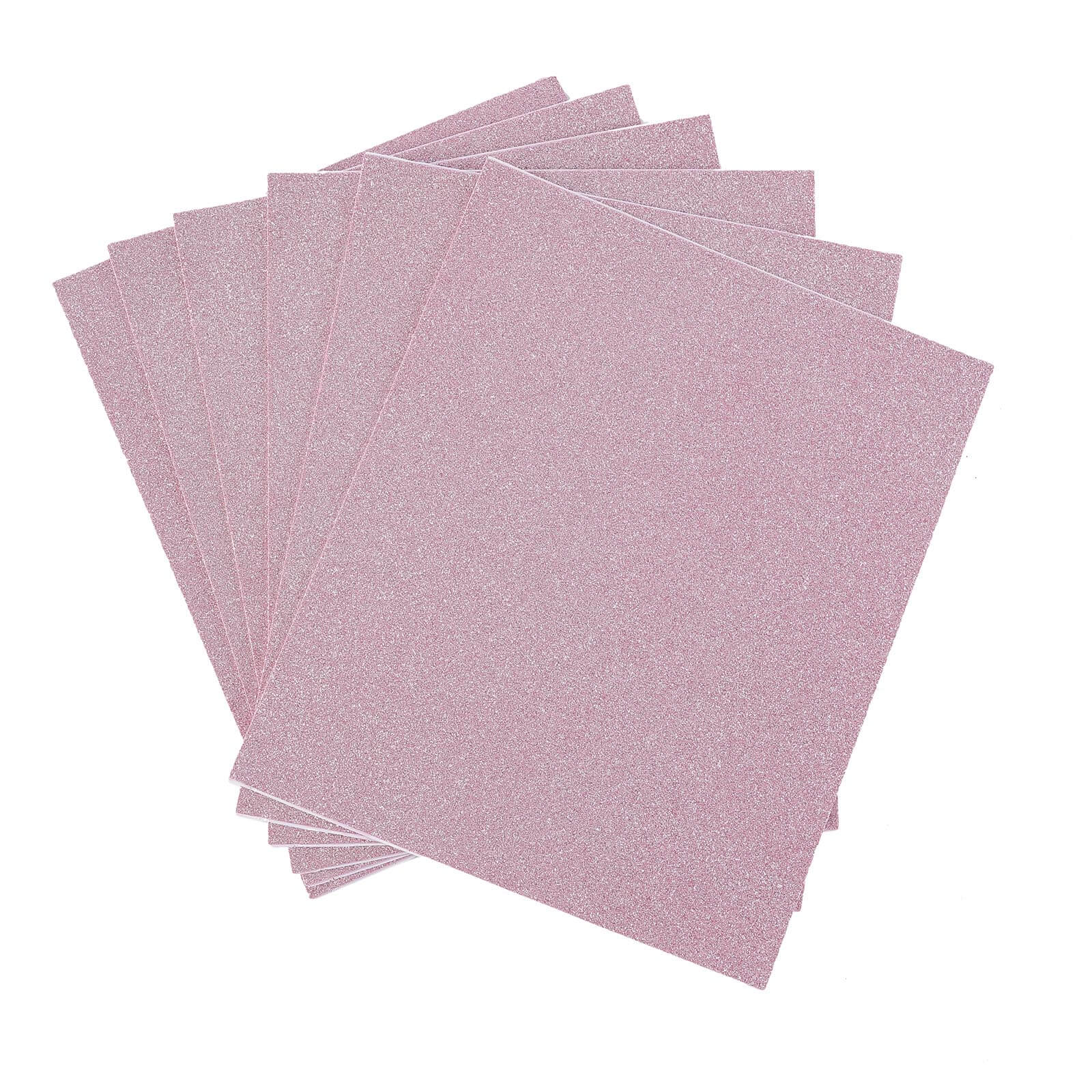 10 Pack Pink Self-Adhesive Glitter DIY Craft Foam Sheets - 12x10