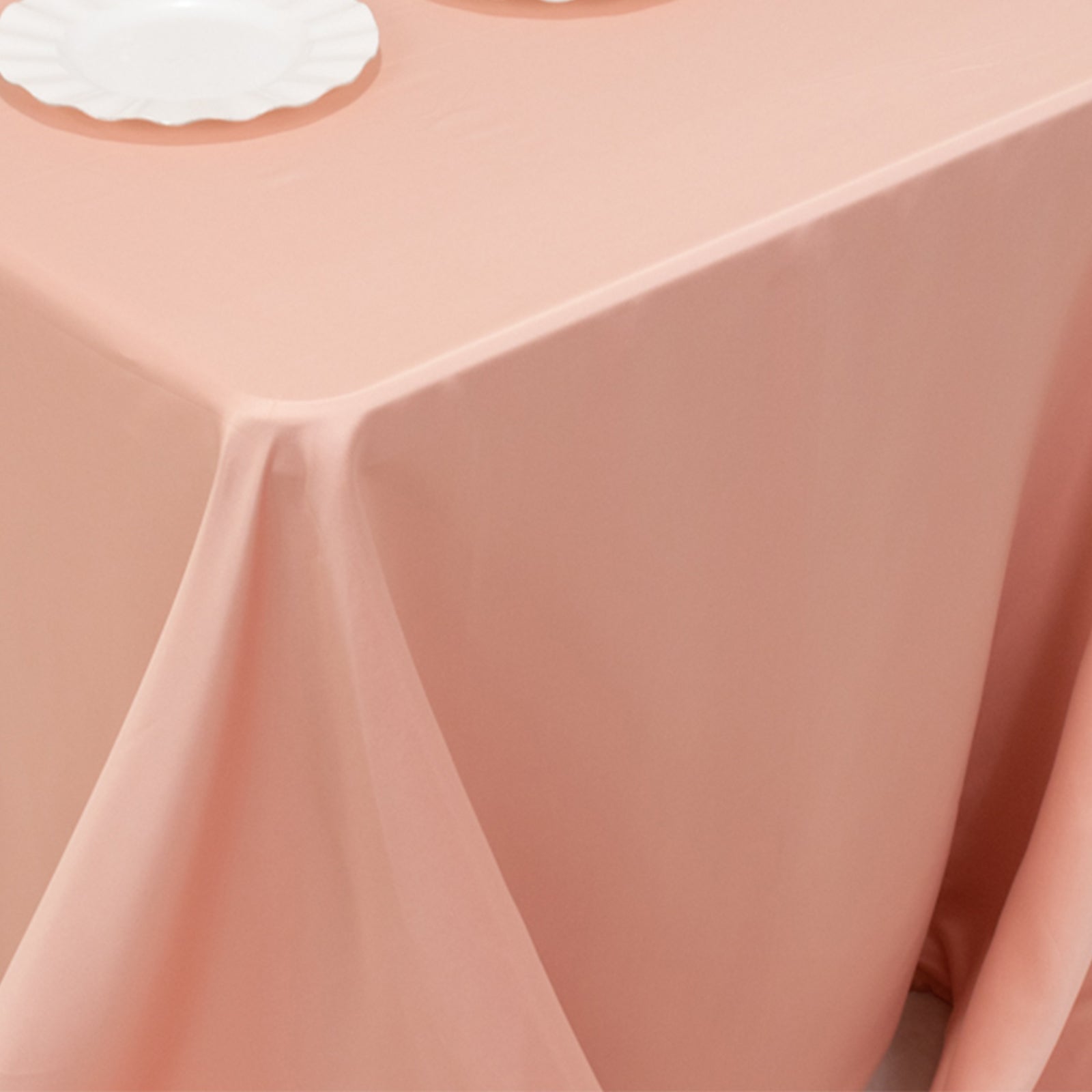 Lamour Satin 90x132 Rectangle Tablecloth Dusty Rose - Soft & Silk-Like Seamless Table Cover