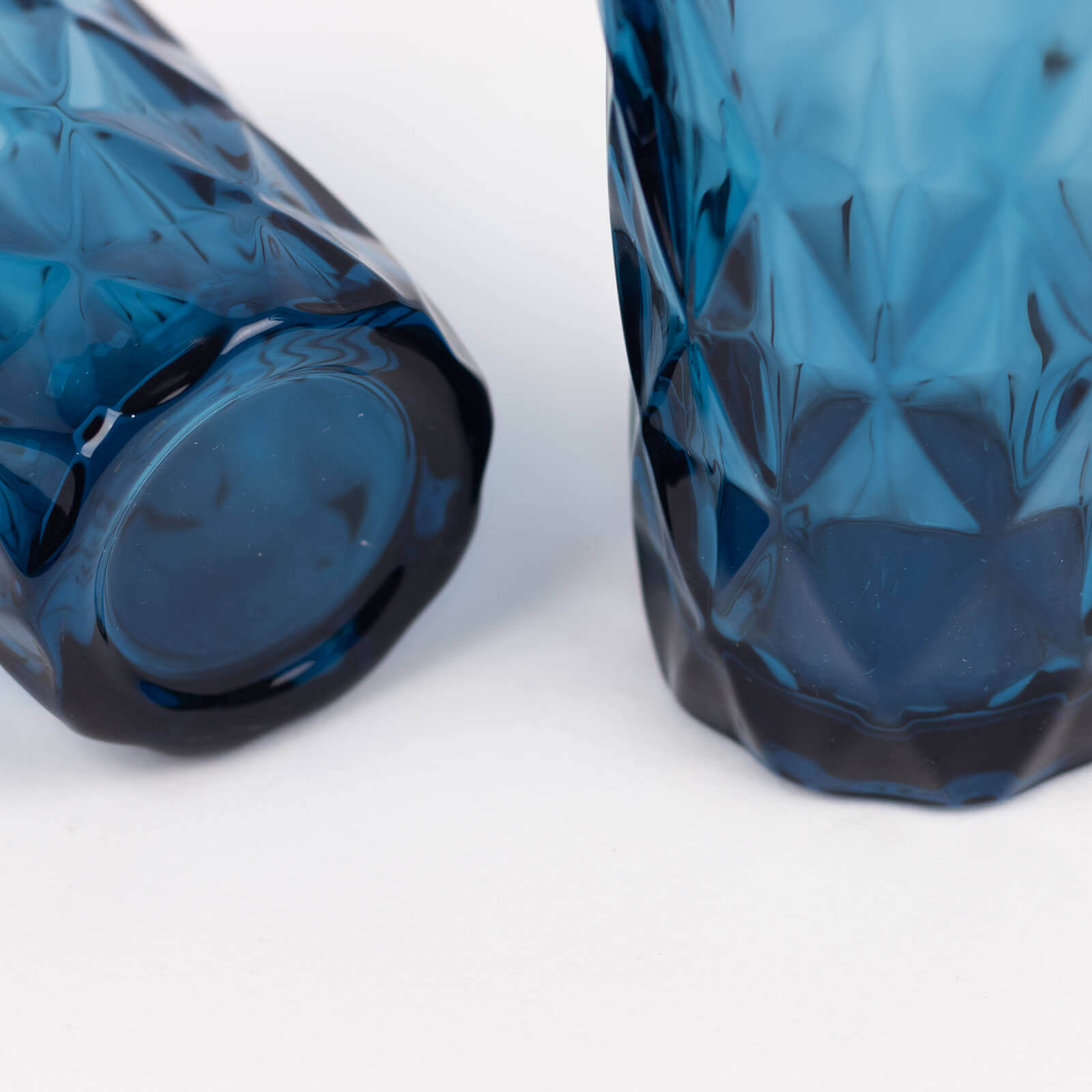 6-Pack Whiskey Glasses Ocean Blue Textured Crystal Cut Design with Heavy Base - Highball Tumblers for Parties & Events 12oz 5