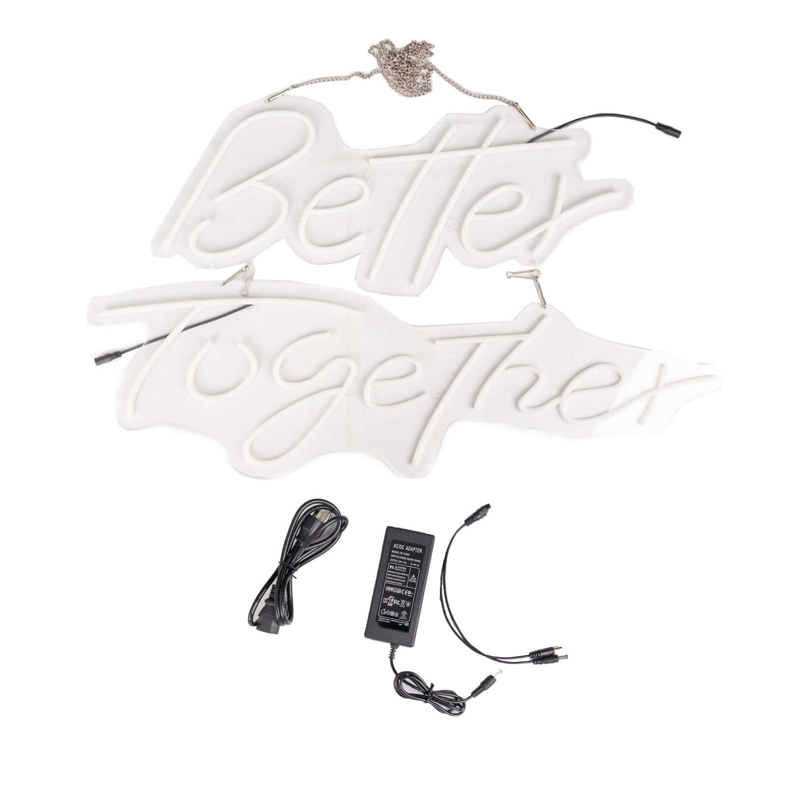 32 Better Together LED Neon Light Sign for Party or Home Wall Decor, Warm White Reusable Hanging Light With 5ft Chain