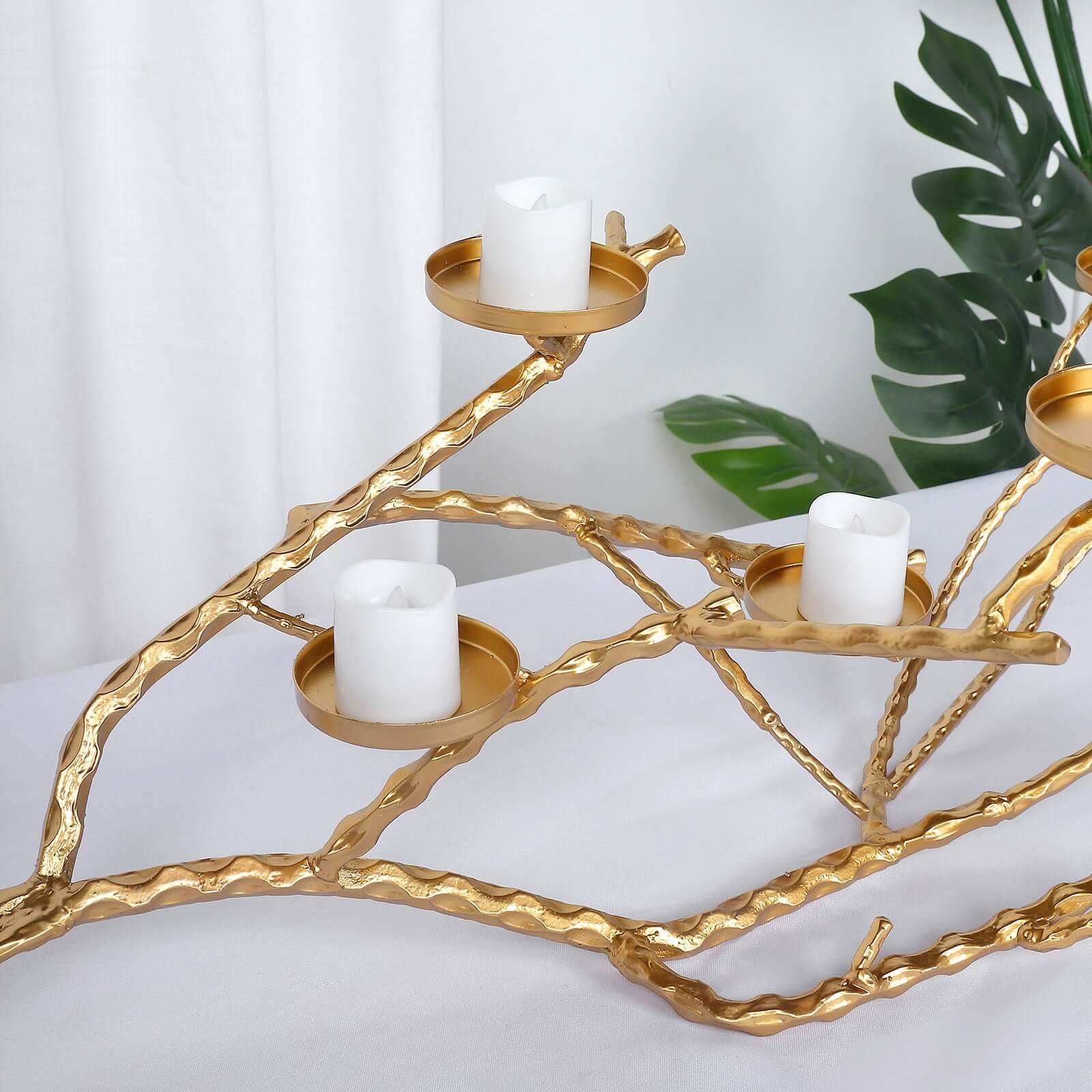 Metal Manzanita Tree Branch Candelabra Candle Holder Stand Gold - Twig Branch Design Table Centerpiece 3ft