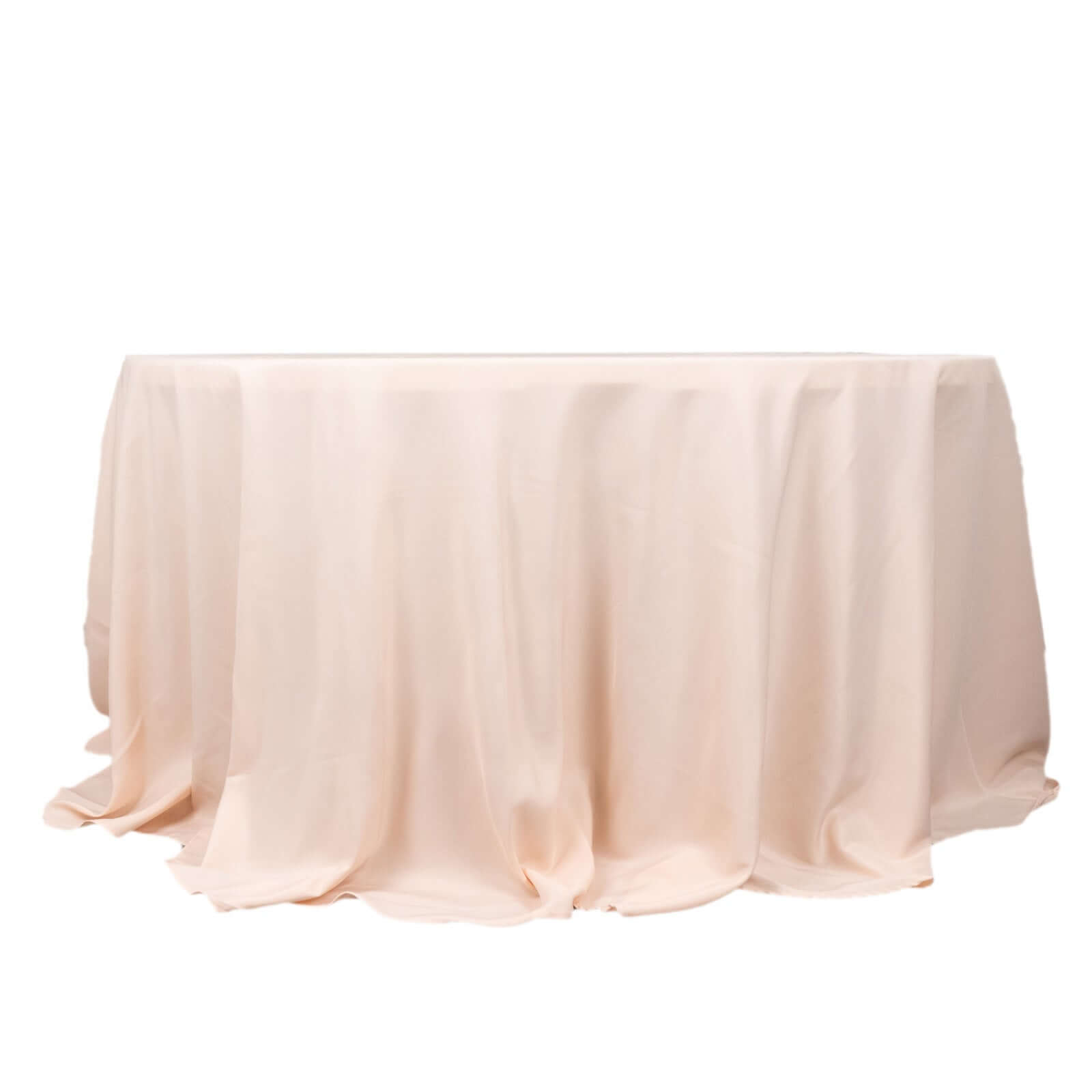 Premium Polyester 132 Round Tablecloth Blush - Seamless 220GSM Wrinkle-Resistant Table Cover