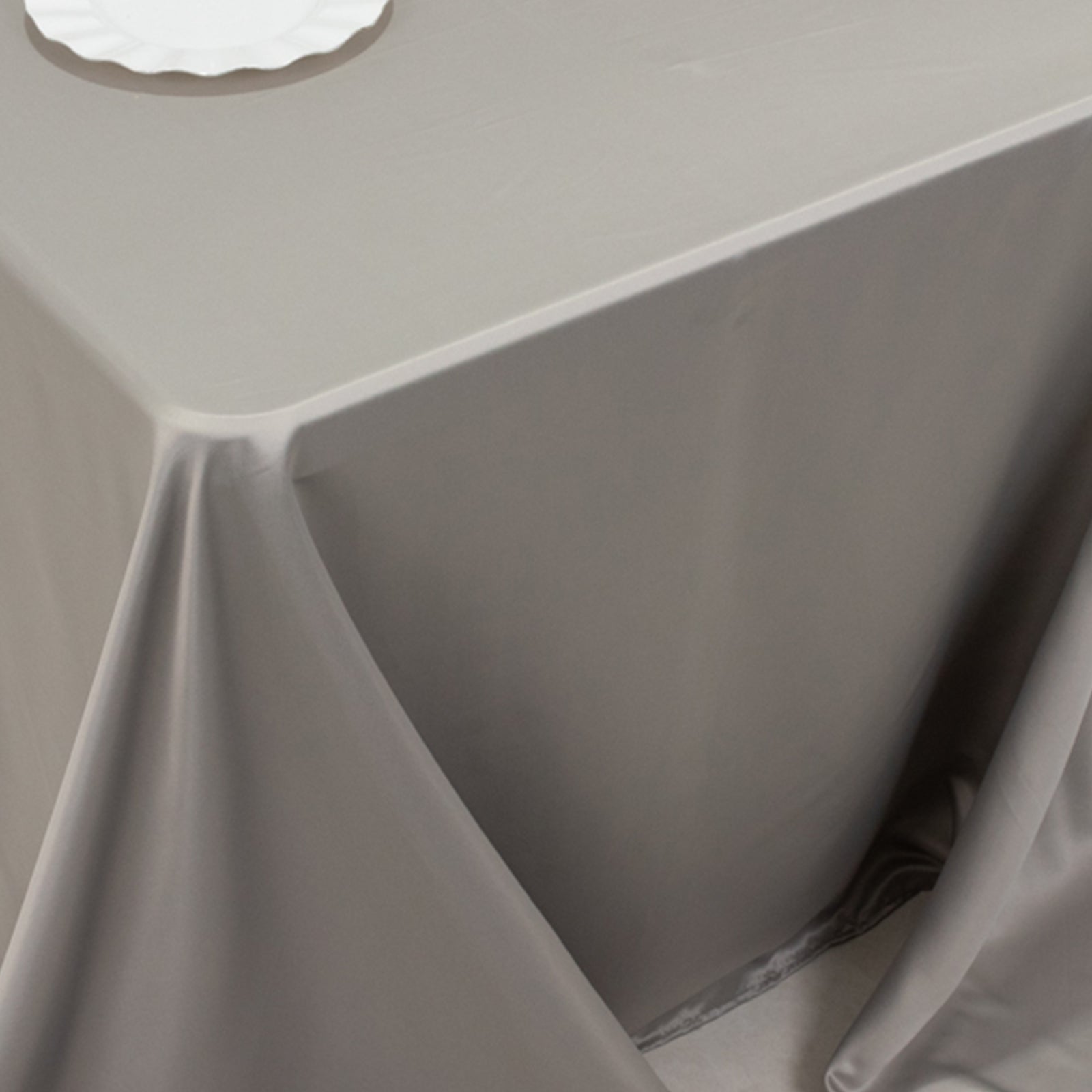 Lamour Satin 90x132 Rectangle Tablecloth Silver - Soft & Silk-Like Seamless Table Cover