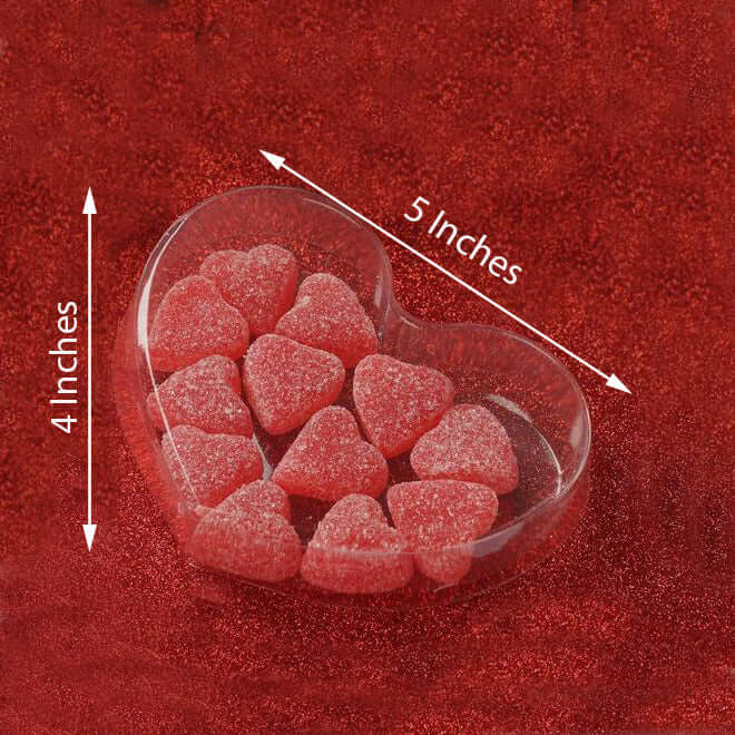 25 Pack 5x4 Clear Plastic Heart Shaped Party Favor Boxes, Transparent Cupcake Candy Display Gift Boxes