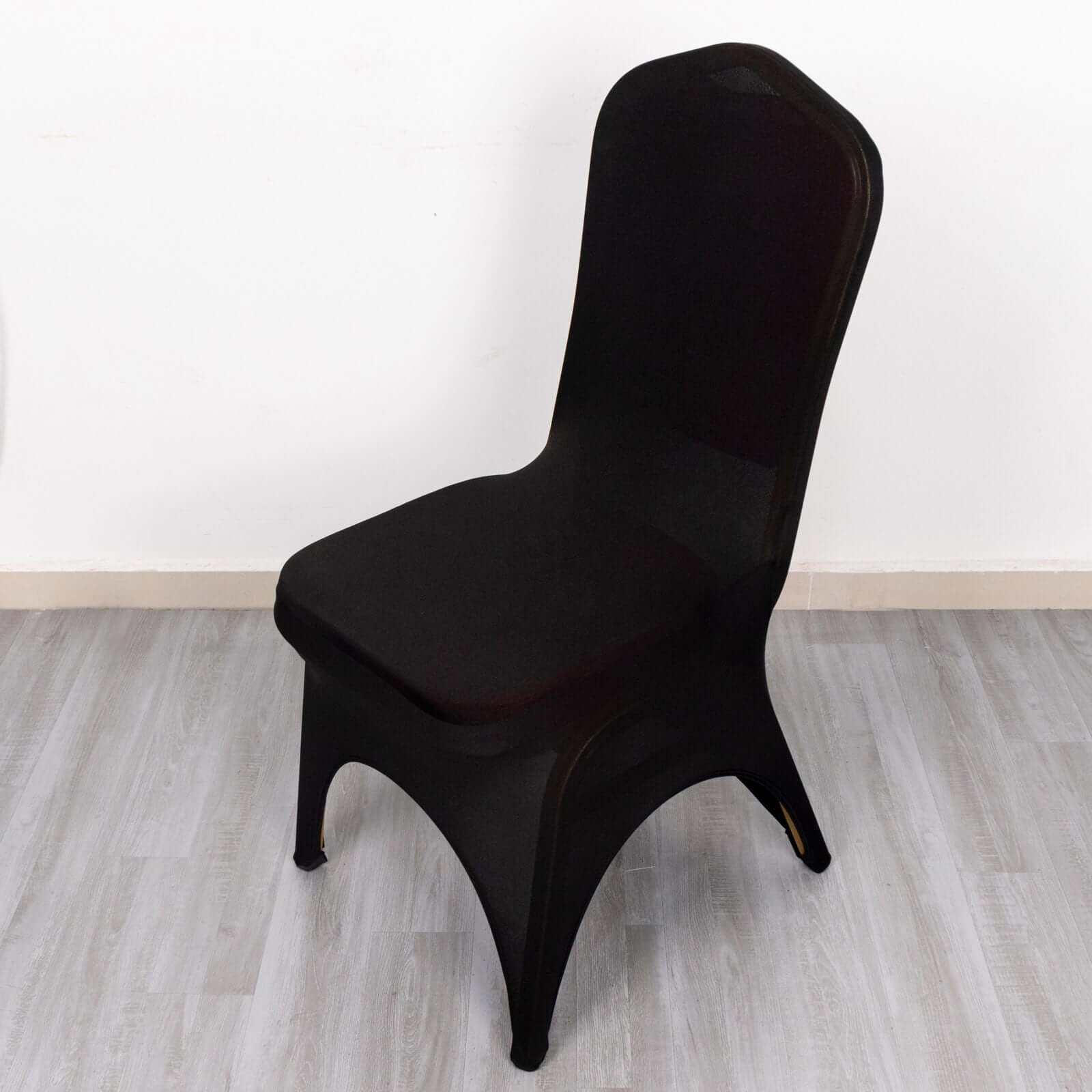 Premium Stretch Spandex Chair Cover for Banquet Chairs Black - Durable Fitted 160GSM Fabric with 3-Way Open Arch & Foot Pockets