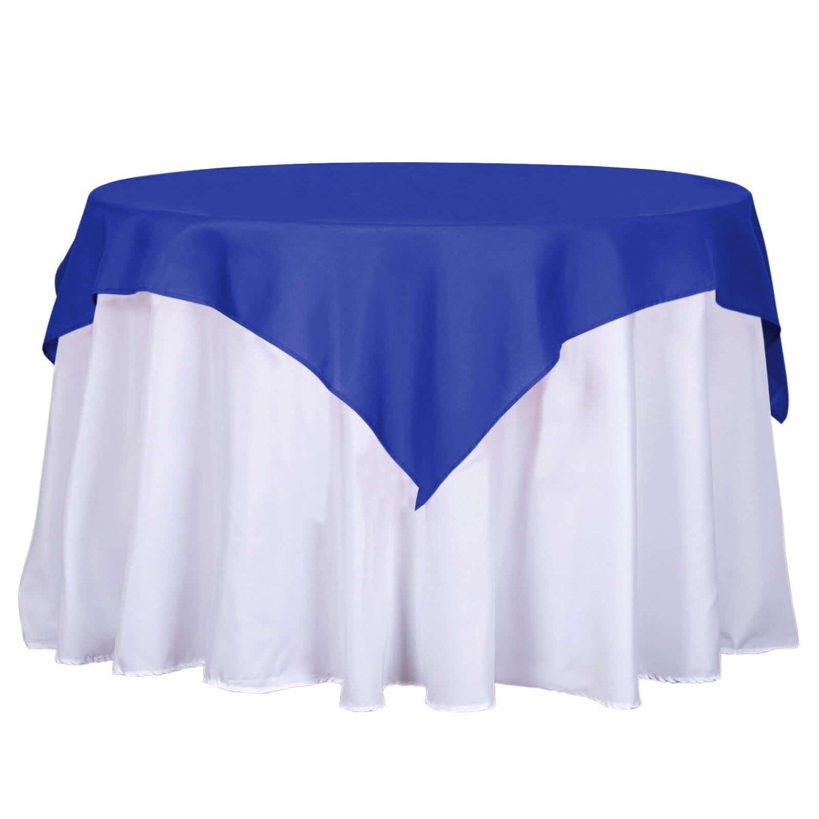 Polyester 54x54 Table Overlay Square Tablecloth Royal Blue - Wrinkle-Resistant & Durable Table Cover