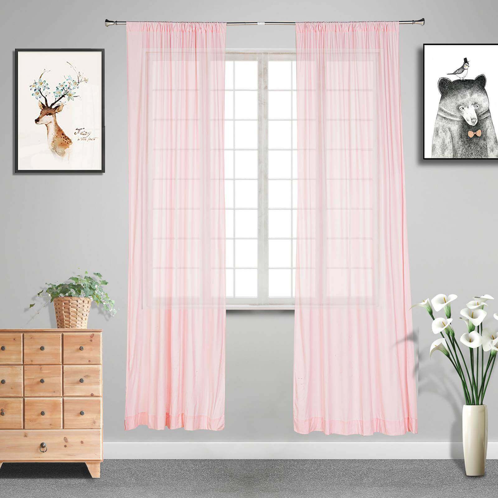 2 Pack Blush Scuba Polyester Event Curtain Drapes, Durable Flame Resistant Backdrop Event Panels Wrinkle Free with Rod Pockets - 10ftx10ft