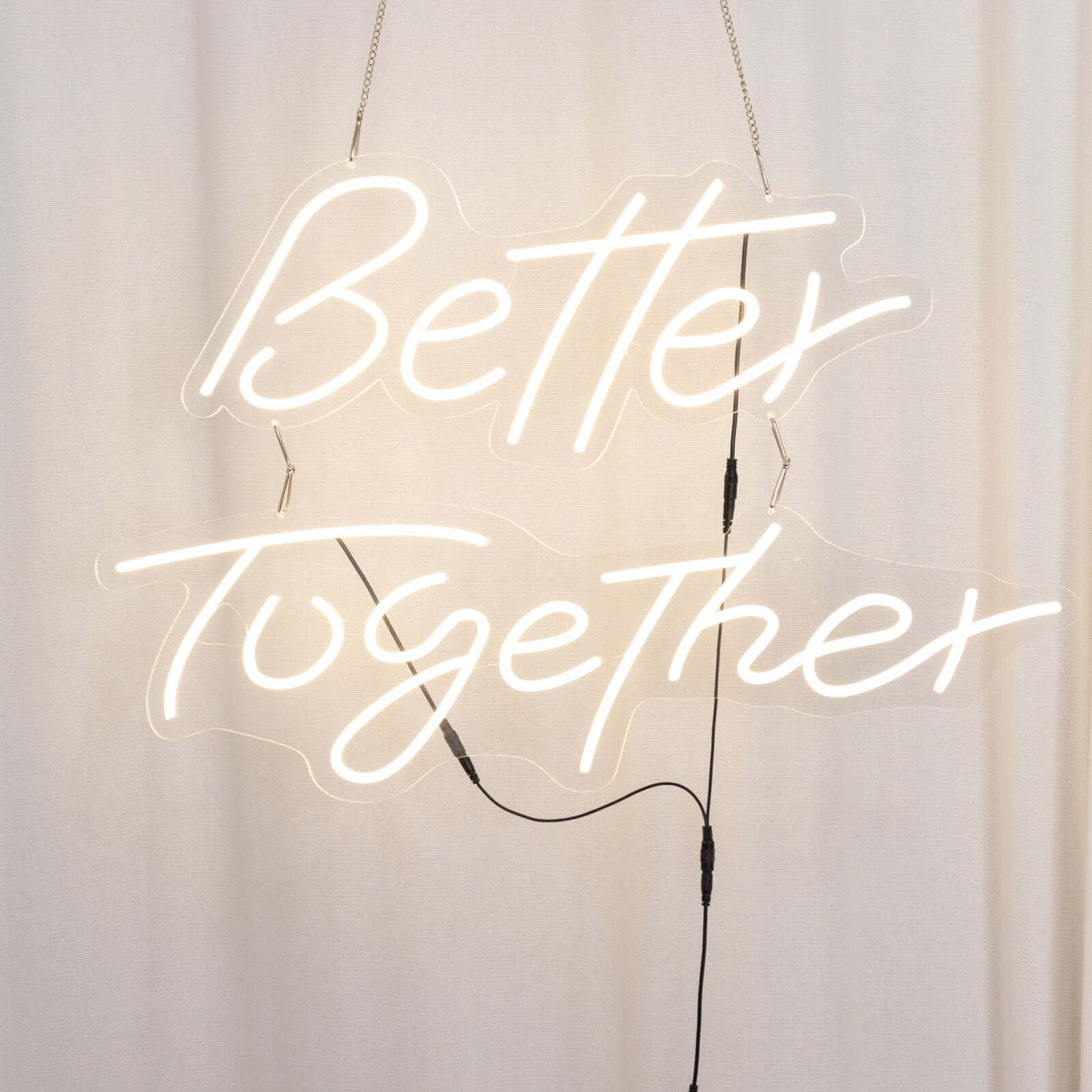 32 Better Together LED Neon Light Sign for Party or Home Wall Decor, Warm White Reusable Hanging Light With 5ft Chain