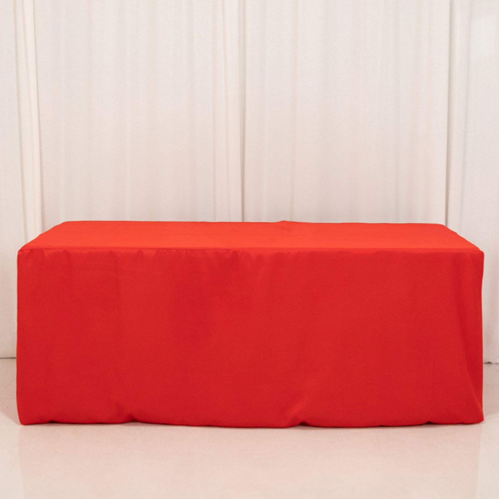 Premium Polyester 6ft Rectangle Tablecloth Red Durable Fitted 220GSM Table Cover