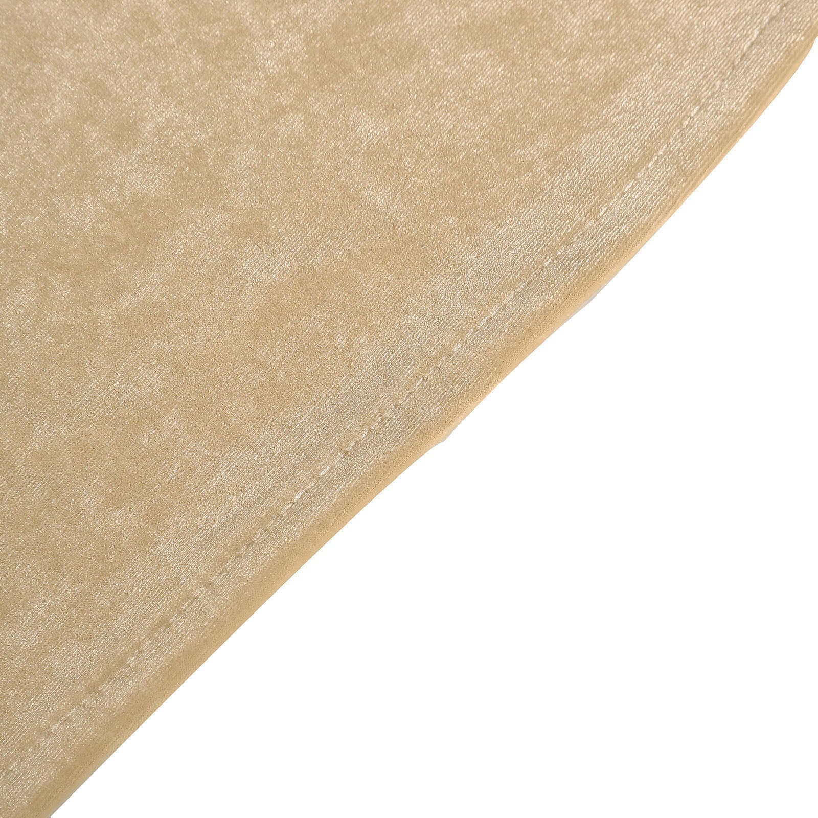 Velvet Spandex 6ft Rectangle Tablecloth Champagne - Fitted Wrinkle-Free Design for 72x30 Tables