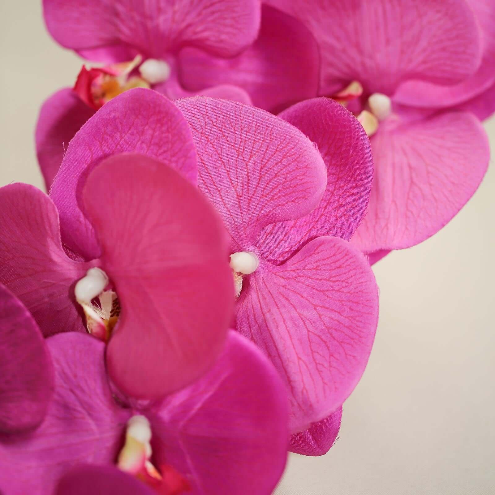 2 Stems 40 Tall Fuchsia Artificial Silk Orchid Flower Bouquets