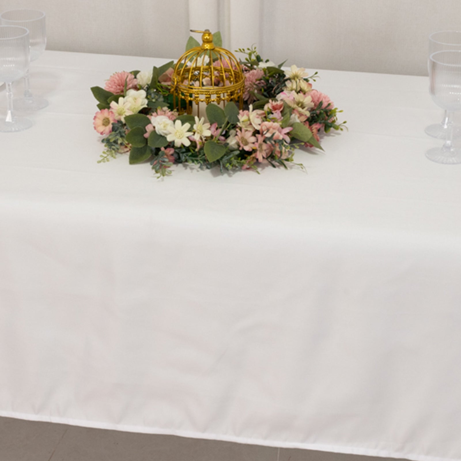 Lamour Satin 60x102 Rectangle Tablecloth White - Durable & Silky Soft Feel Table Cover for Weddings & Banquets