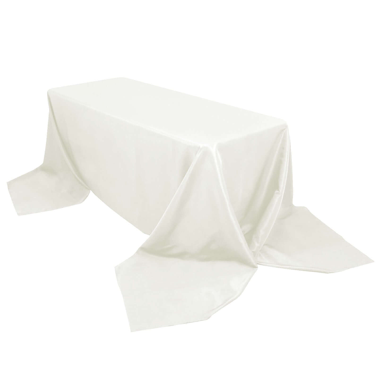 Premium Polyester 90x156 Rectangle Tablecloth Ivory - Seamless 220GSM Stain-Resistant Table Cover