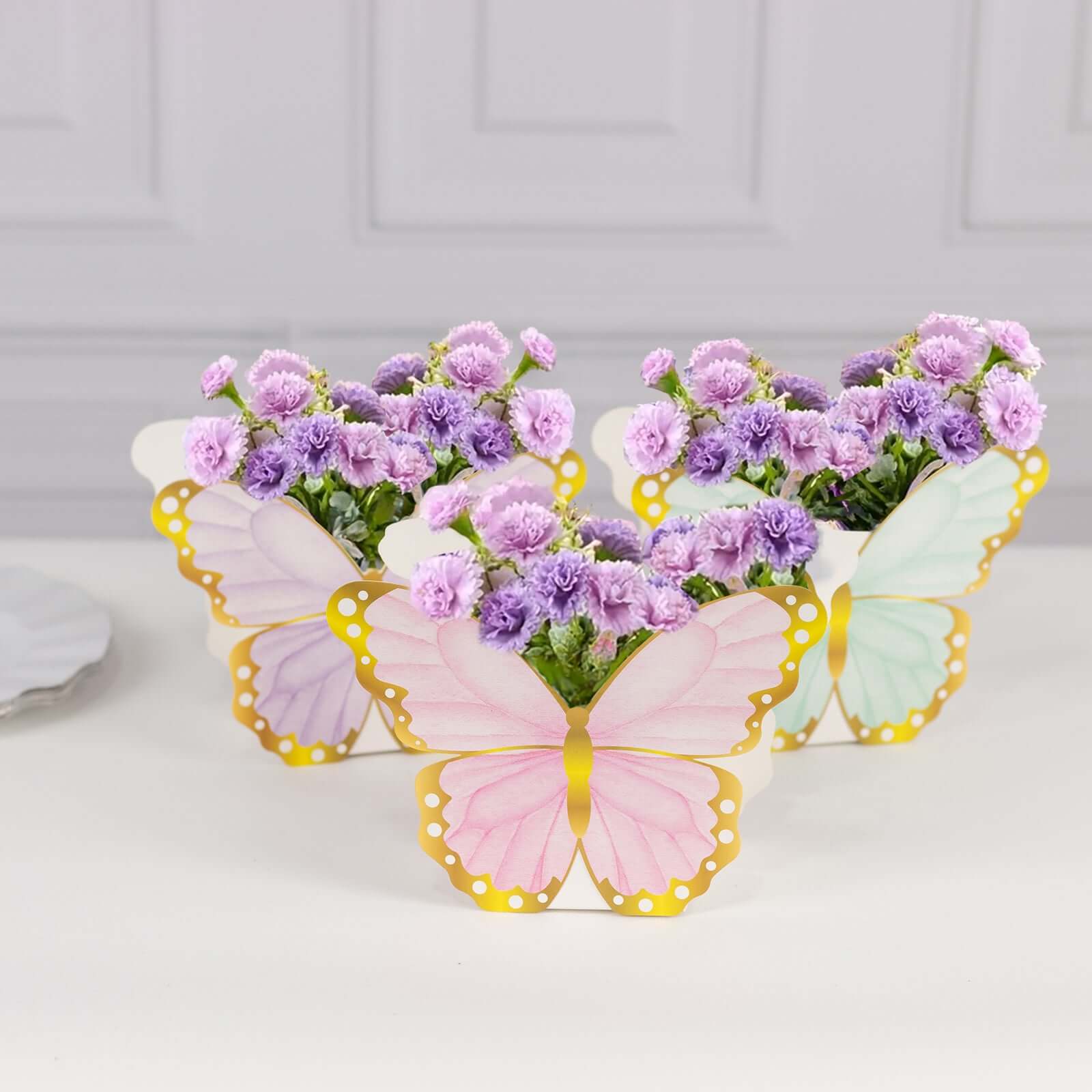 12 Pack Mixed Butterfly Candy Gift Favor Boxes, Paper Flower Boxes Centerpiece Tea Party Supplies - 6x8