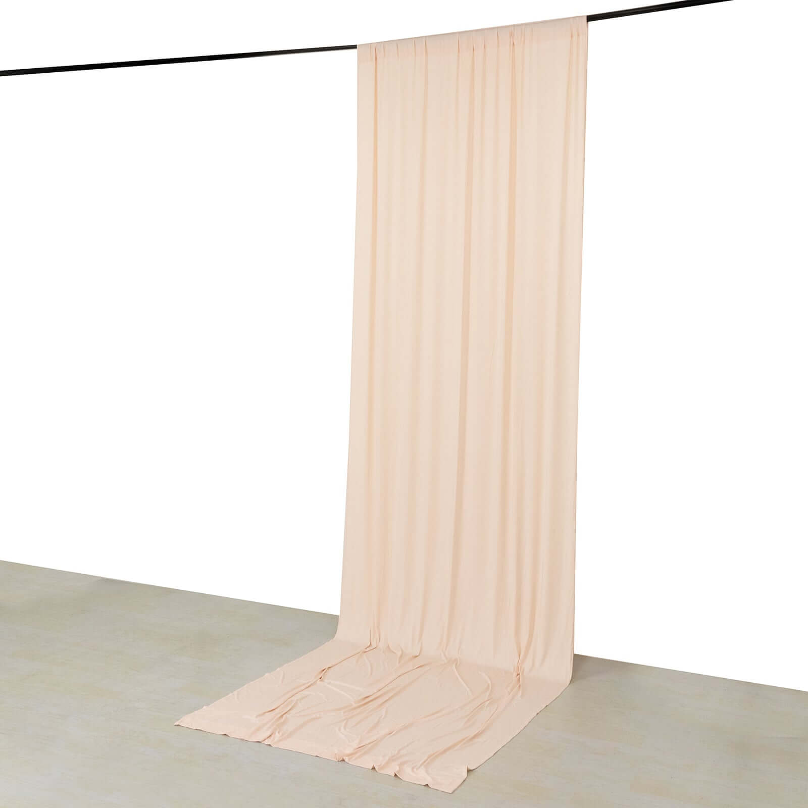 Blush 4-Way Stretch Spandex Event Curtain Drapes, Wrinkle Free Backdrop Event Panel with Rod Pockets - 5ftx14ft