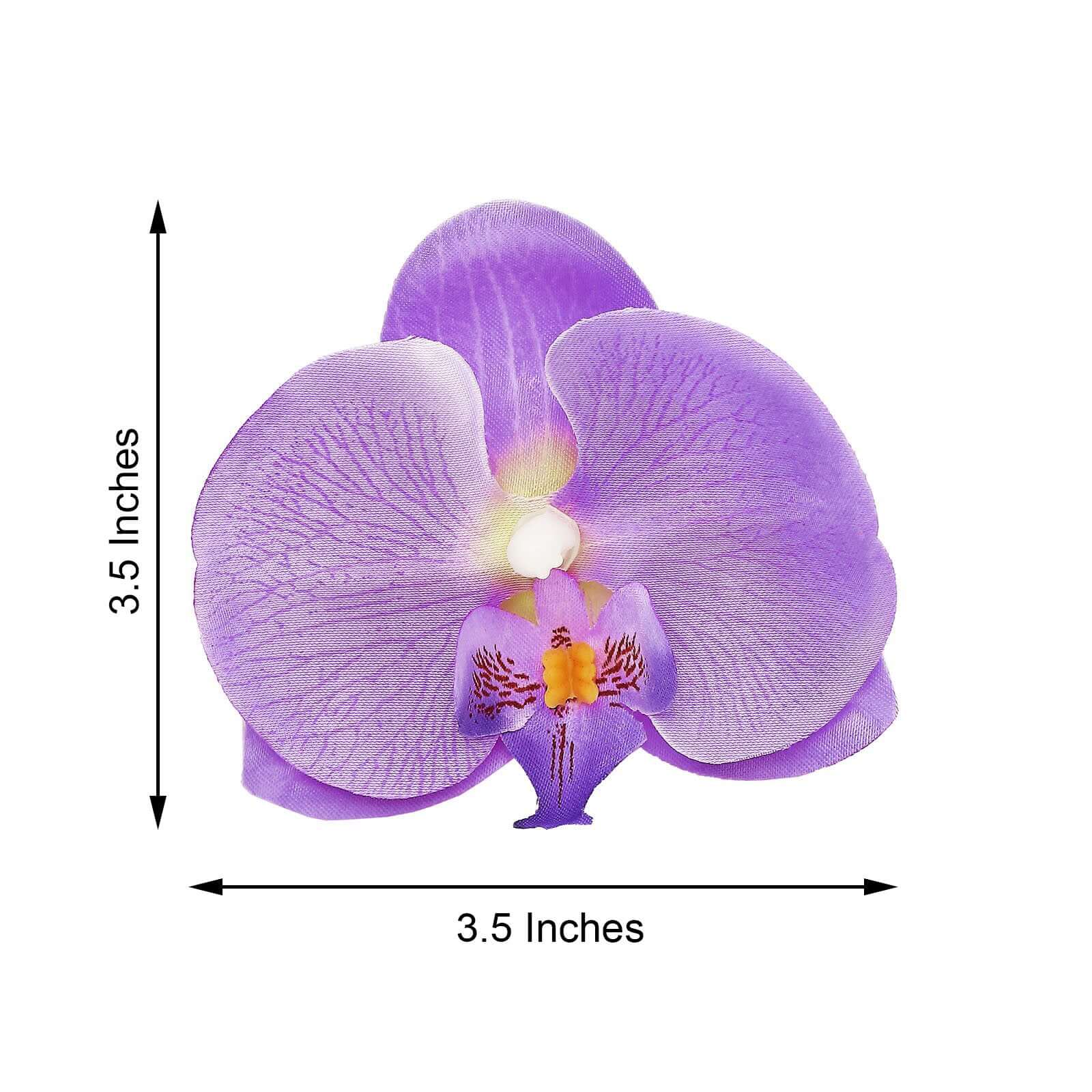 20 Silk Artificial Orchids Flower Heads Lavender Lilac - Versatile Floral Accents for DIY Floral Arrangements Corsages & Event Decor 4