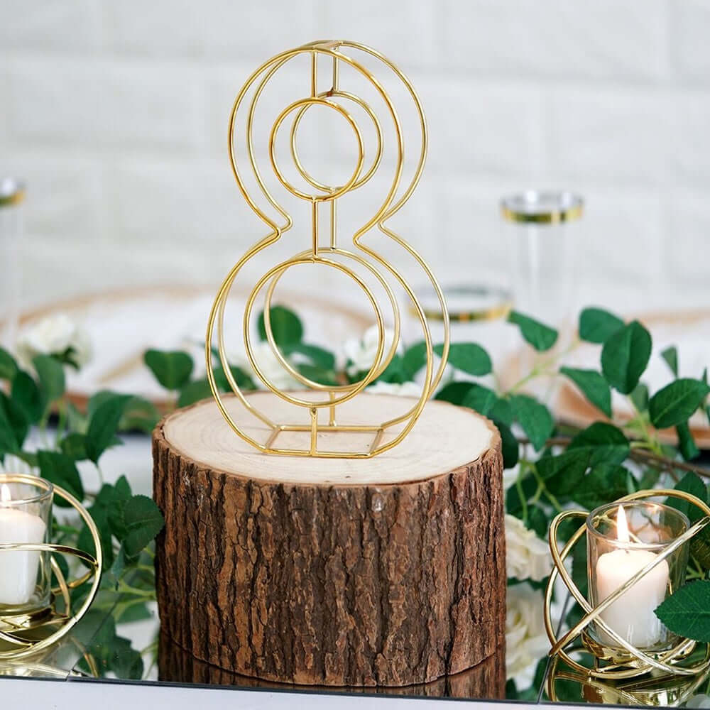 8 Tall Gold Freestanding 3D Decorative Metal Wire Numbers, Wedding Table Numbers -8