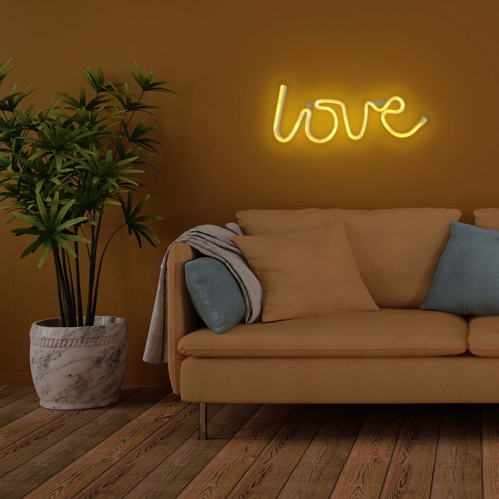 13 Love Neon Light Sign, LED Reusable Wall Decor Lights USB and Battery Operated