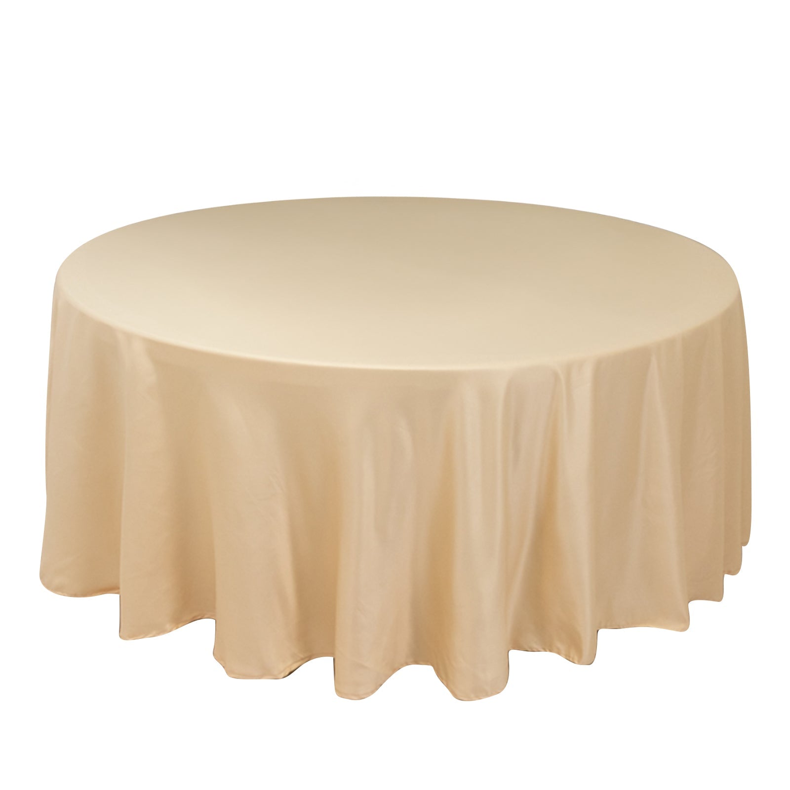 Lamour Satin 108 Round Tablecloth Beige - Durable & Silk-Like Table Cover