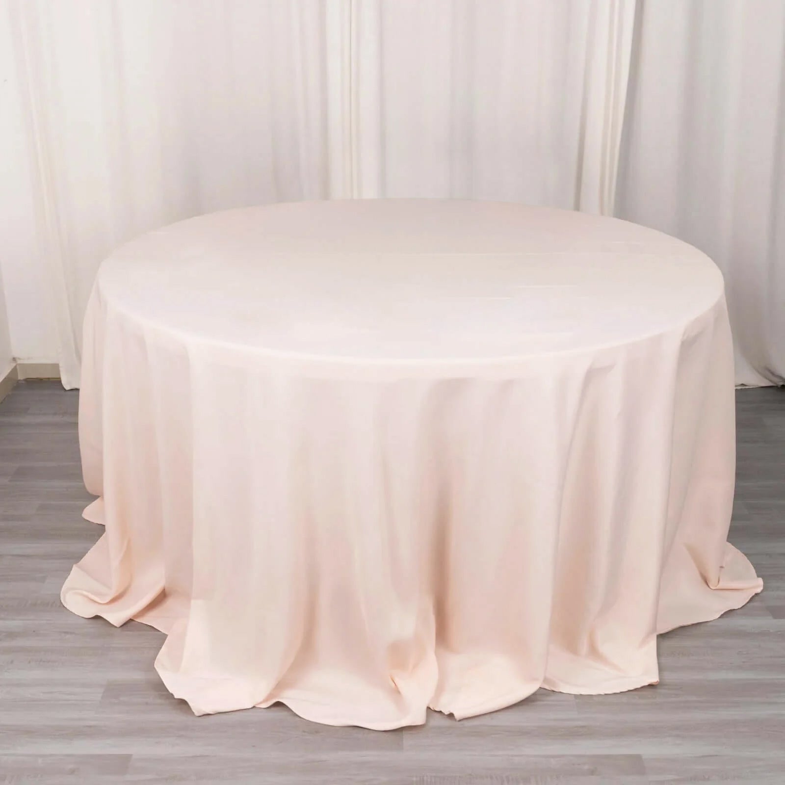 Premium Polyester 132 Round Tablecloth Blush - Seamless 220GSM Wrinkle-Resistant Table Cover